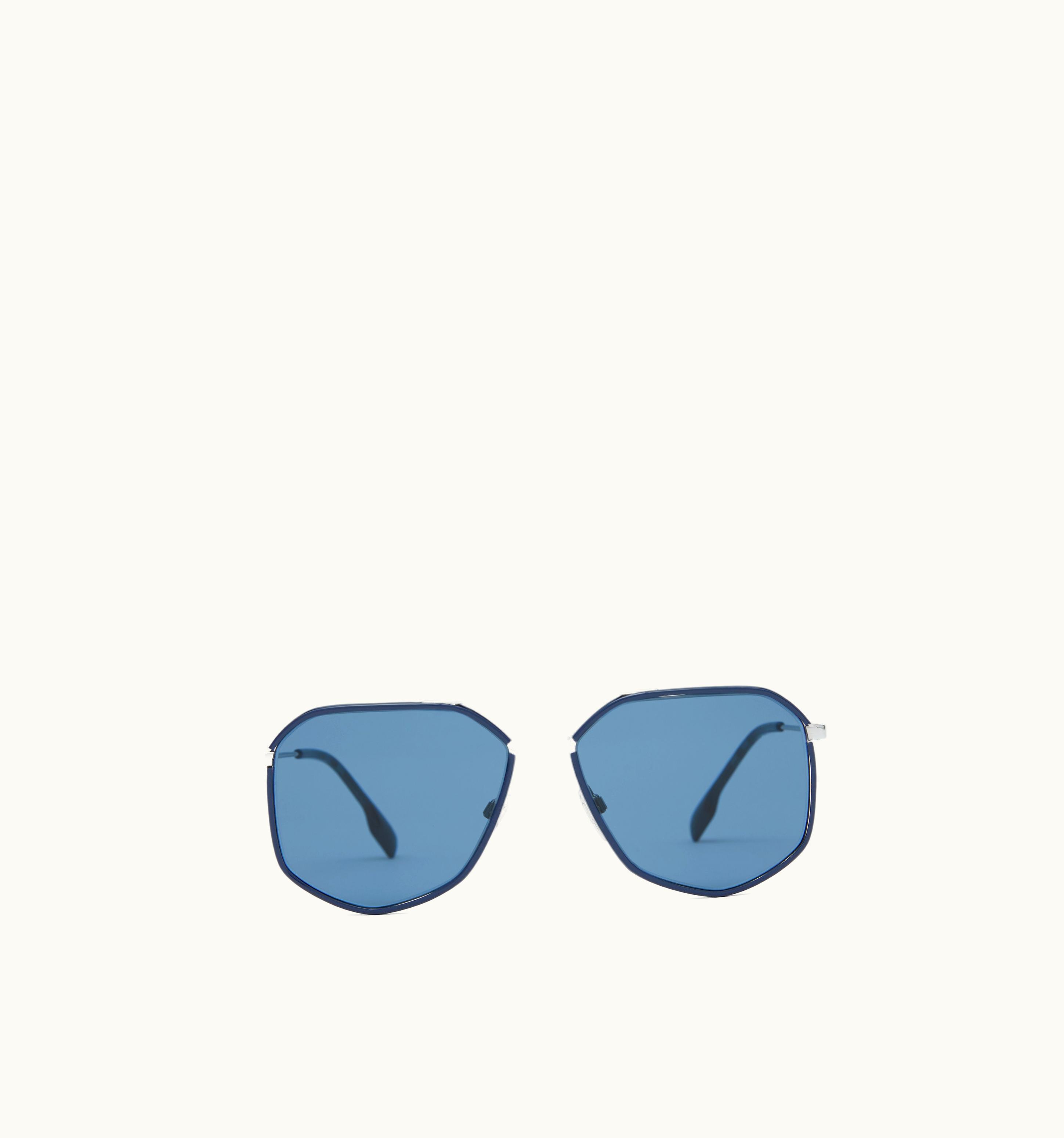 Burberry Burberry Geometric Frame Sunglasses In Silver Blue - Men