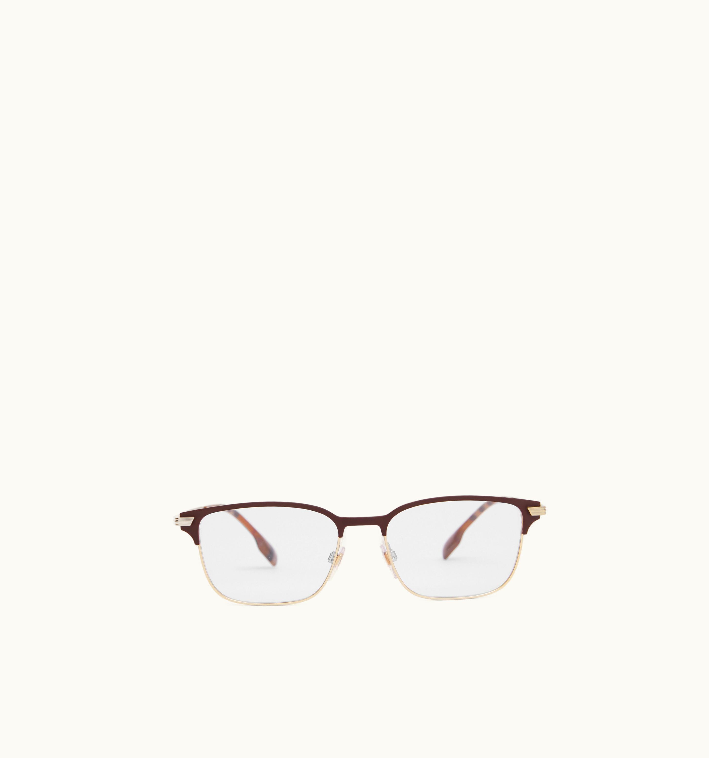 Burberry Burberry Rectangular Optical Frames In Birch Brown/Light Gold - Men