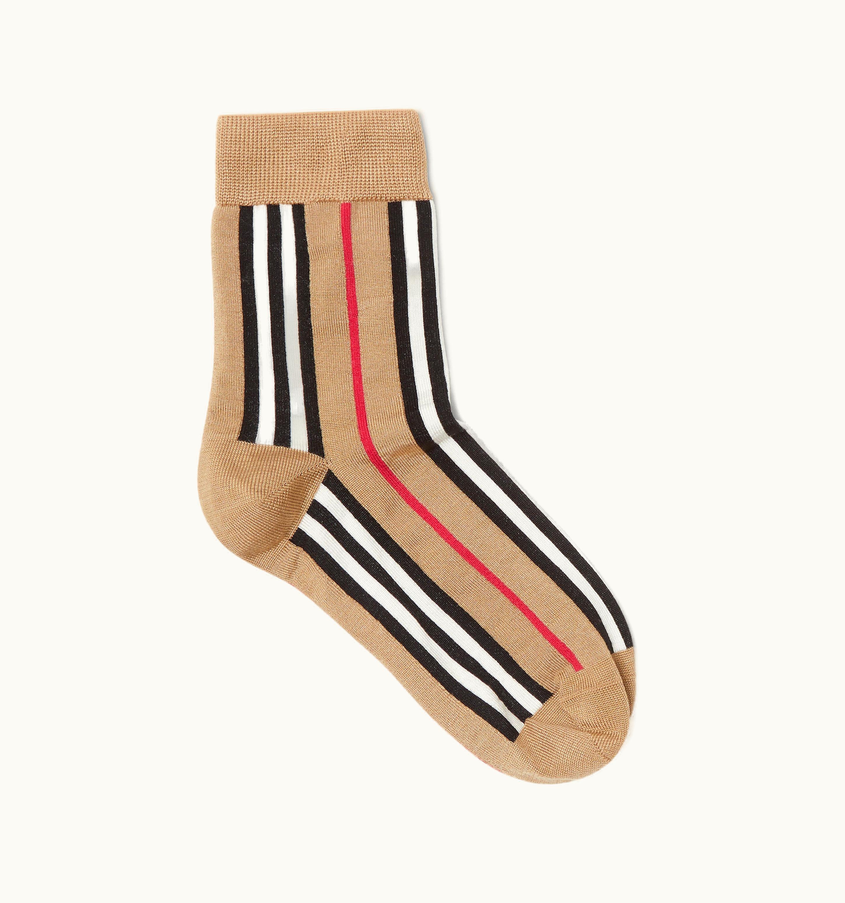 Burberry Burberry Icon Stripe Intarsia Cotton Blend Ankle Socks In Archive Beige