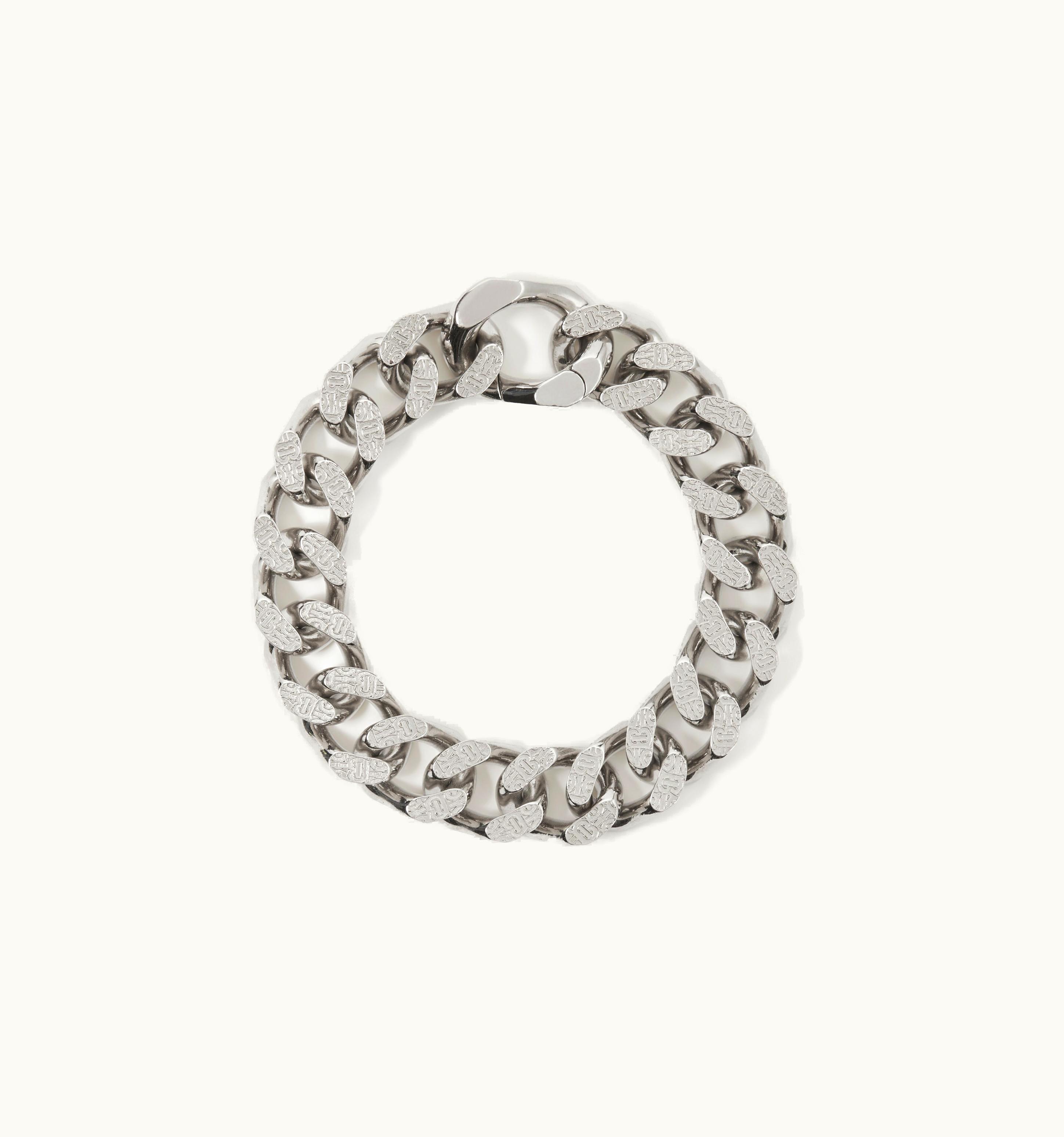 Burberry Burberry Monogram Motif Palladium-Plated Chain-Link Bracelet - Men