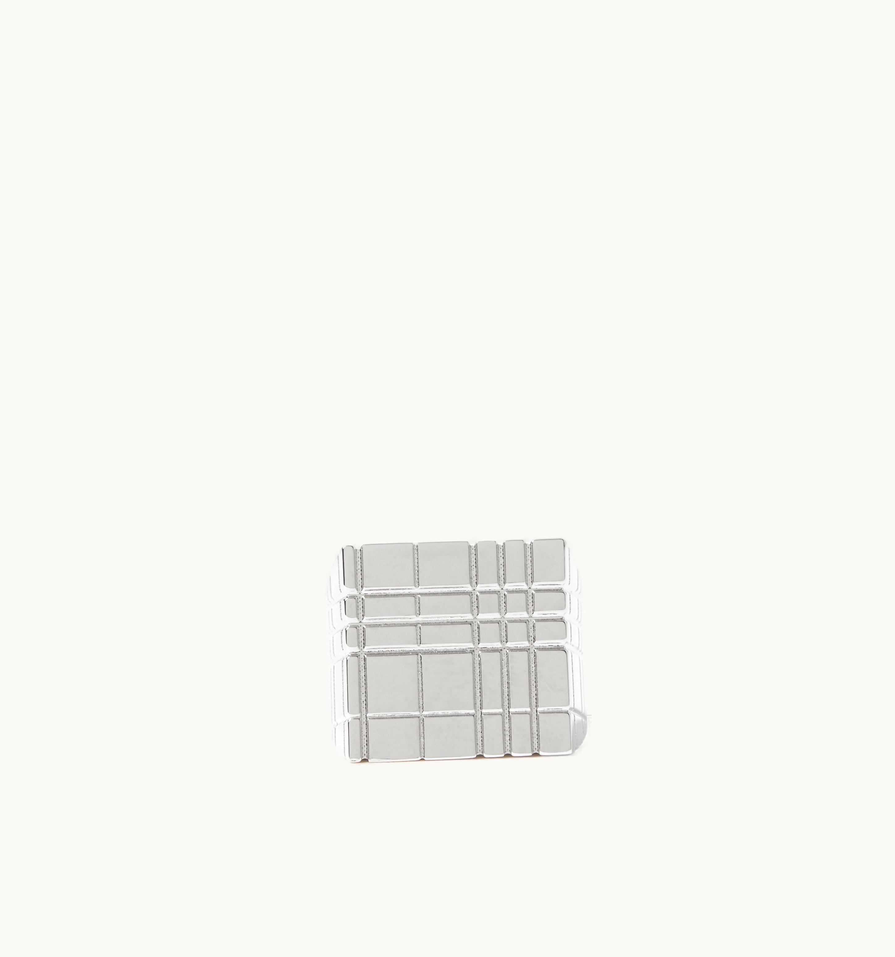 Burberry Burberry Check Engraved Palladium-Plated Signet Ring In Palladio - Men