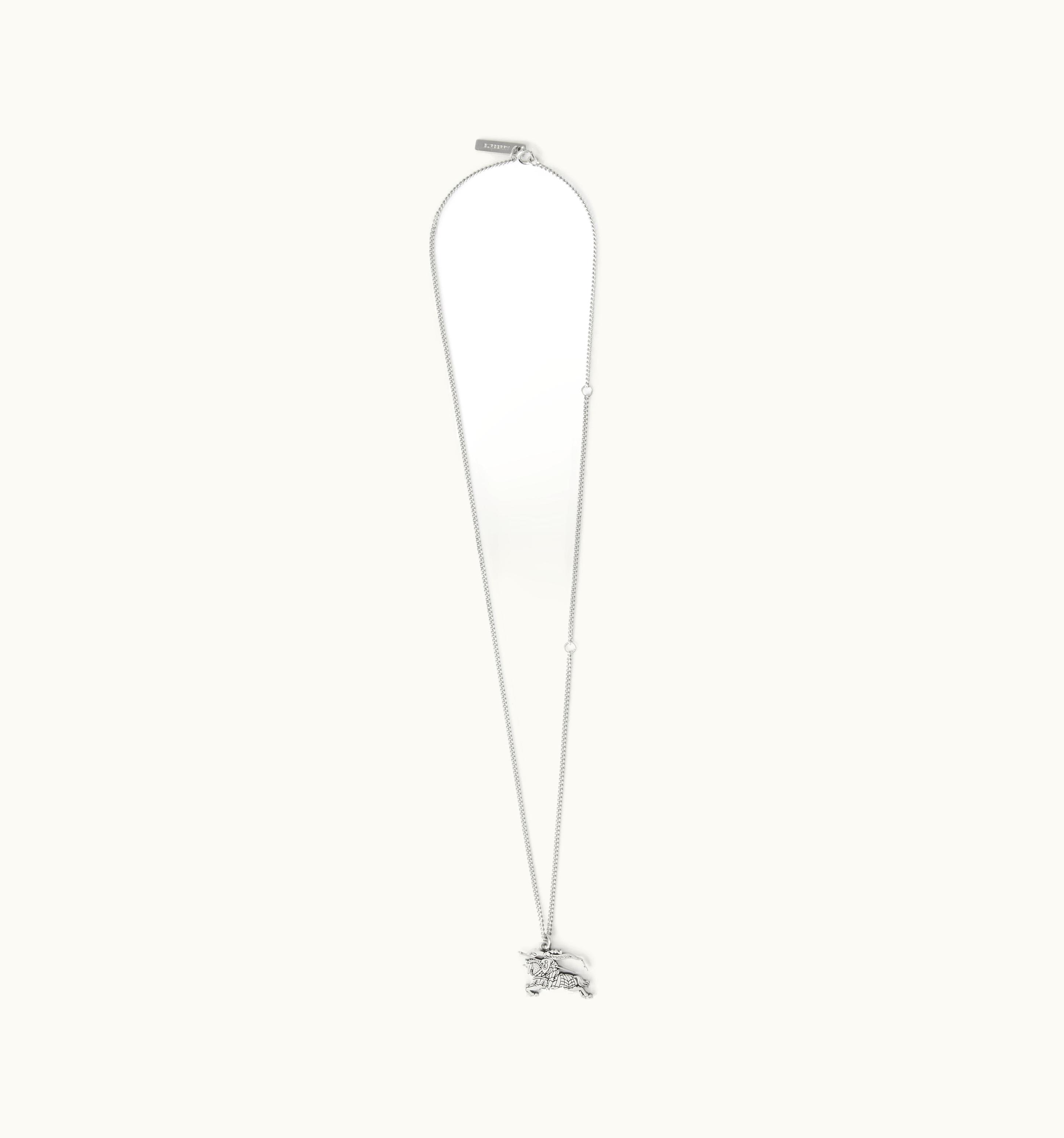 Burberry Burberry Ekd Palladium-Plated Chain Necklace In Vintage Steel UZ0141426