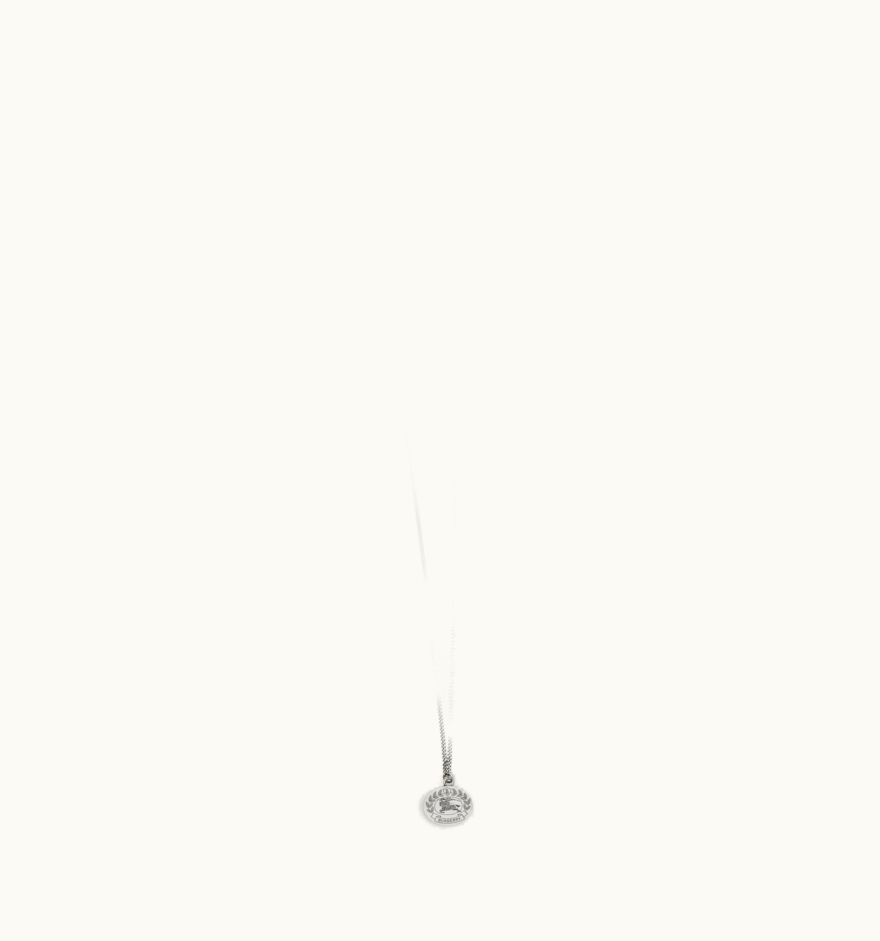 Burberry Burberry Ekd Engraved Palladium-Plated Chain-Link Necklace In Vintage Steel UZ0141428