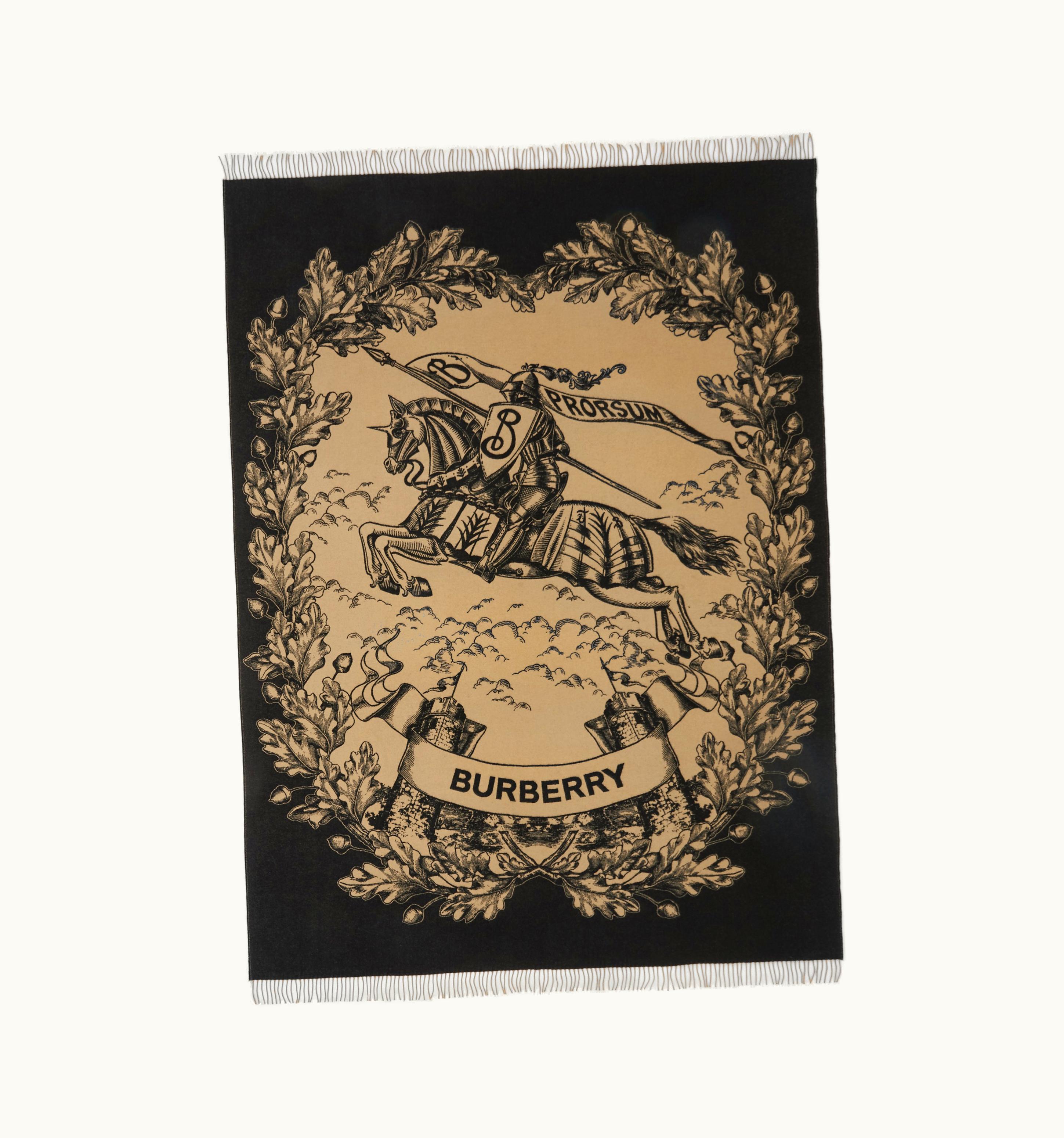 Burberry Burberry Ekd Cashmere Wool Blanket In Archive Beige UZ0141446