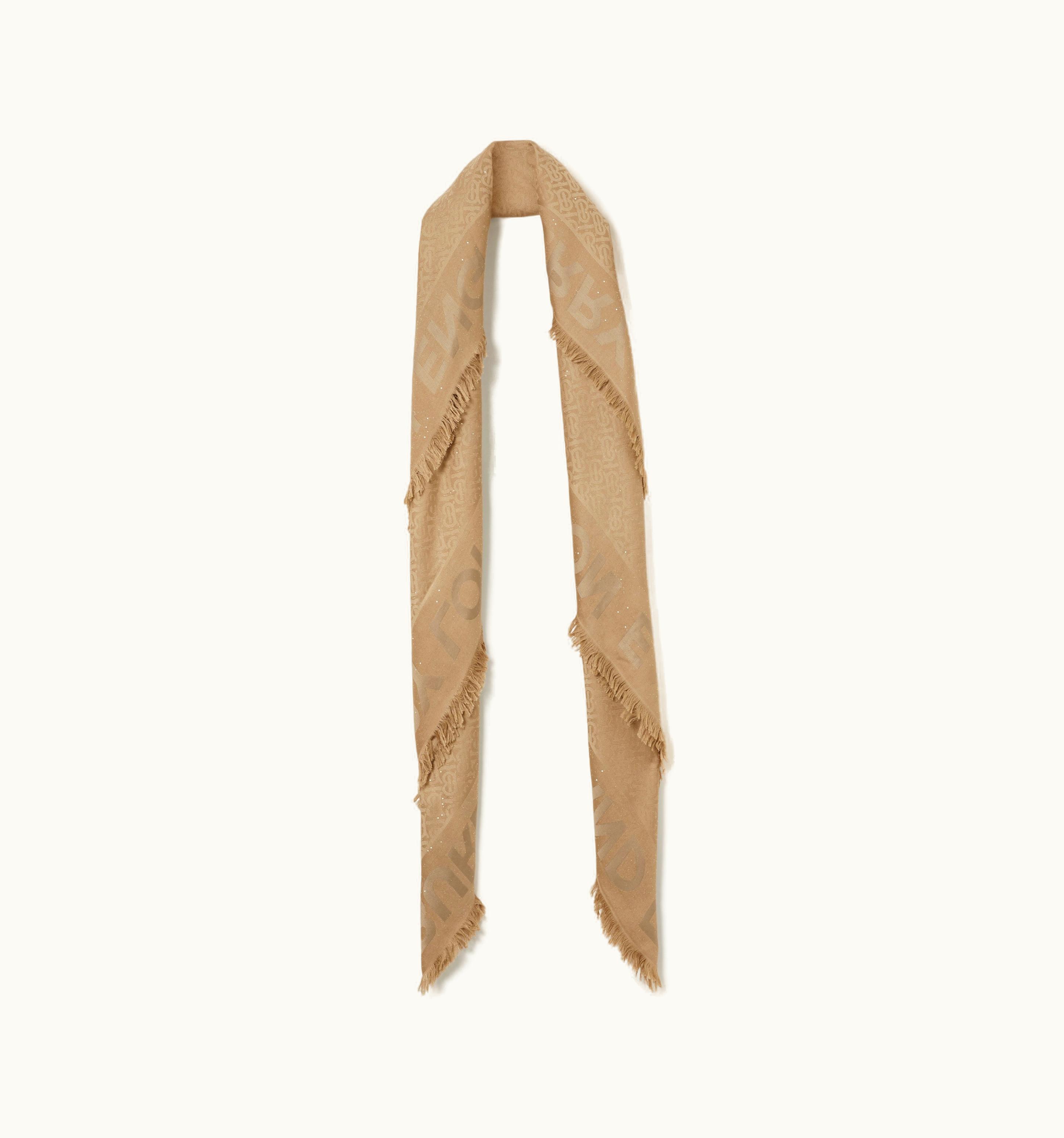 Burberry Burberry Monogram Silk Jacquard Scarf In Archive Beige UZ0141457