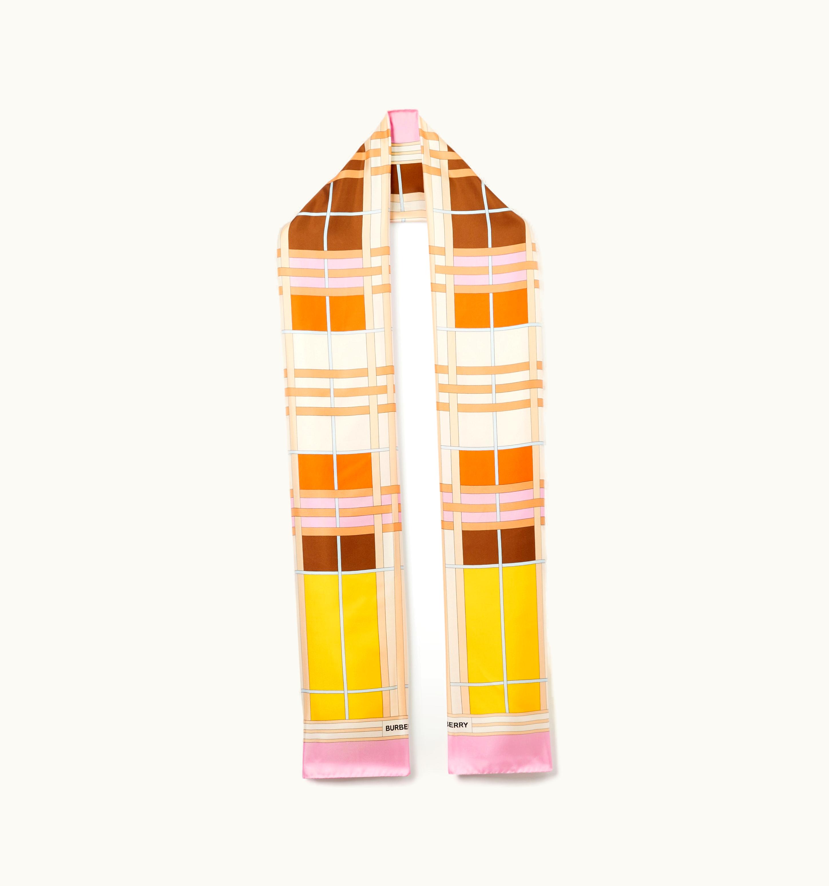 Burberry Burberry Abstract Check Print Silk Scarf In Candy Pink UZ0141458