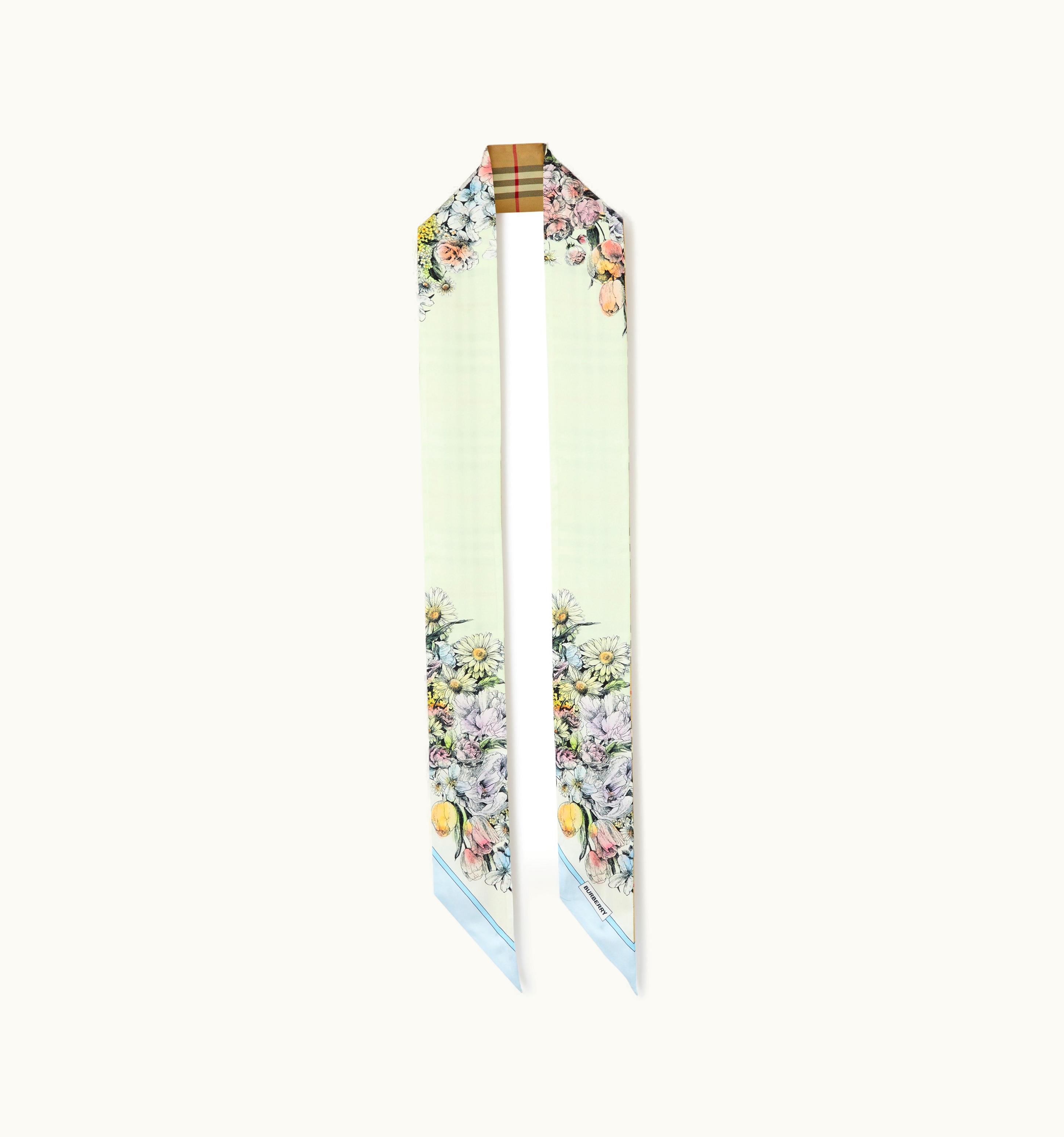 Burberry Burberry Montage Print Silk Skinny Scarf In Multicolour UZ0141460