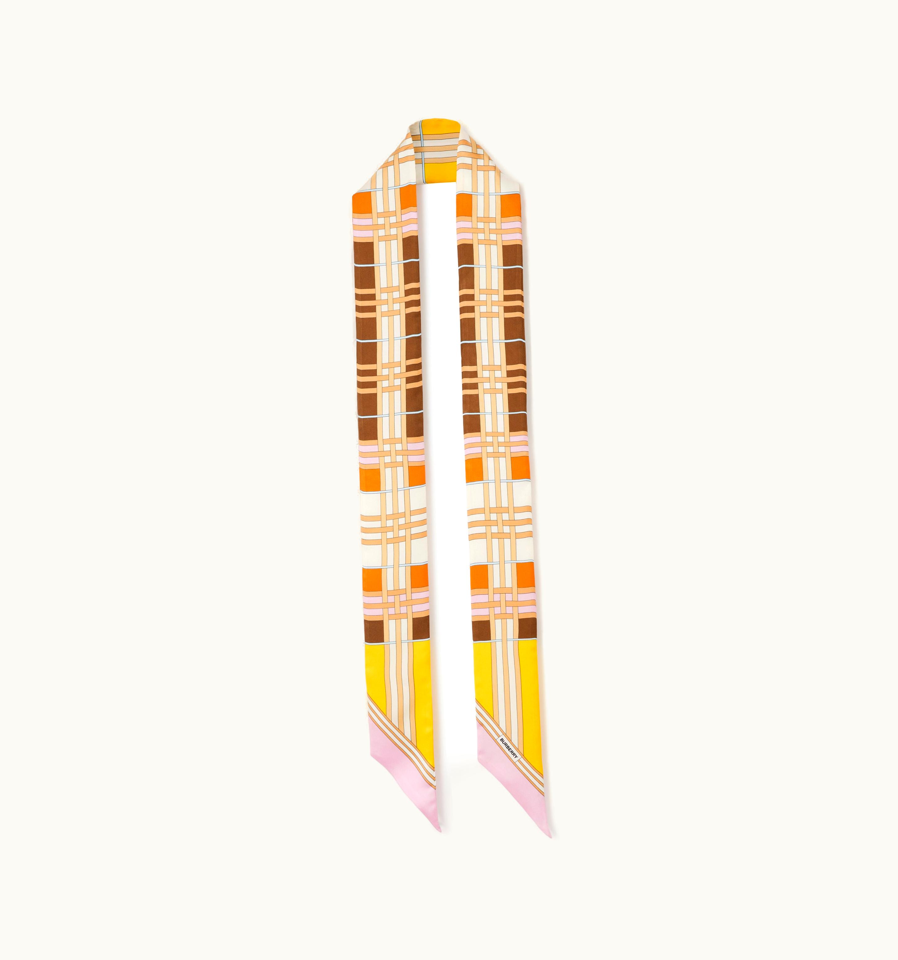 Burberry Burberry Abstract Check Print Silk Skinny Scarf In Candy Pink UZ0141463