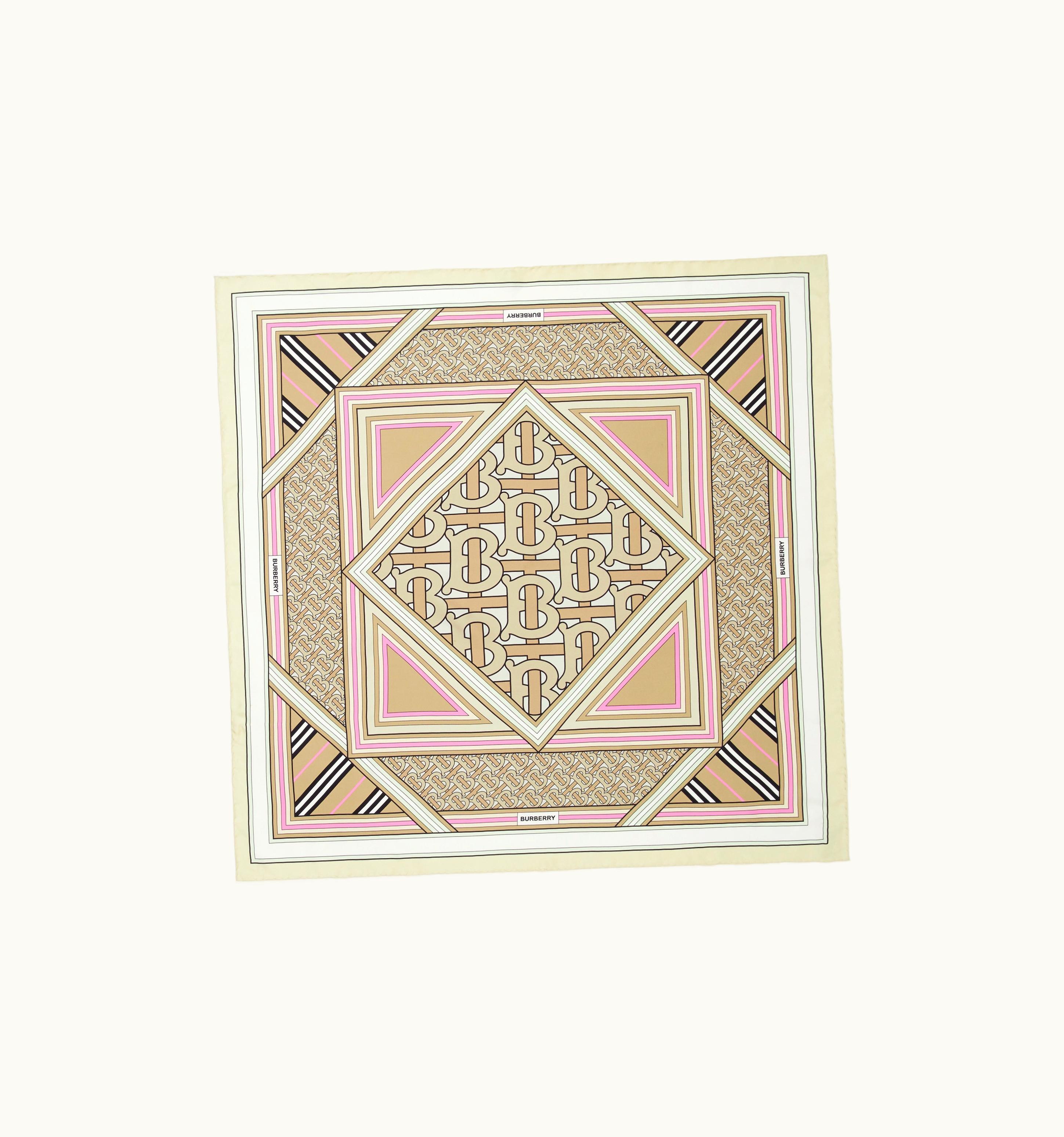 Burberry Burberry Montage Print Silk Square Scarf In Beige/Pale Pink UZ0141470