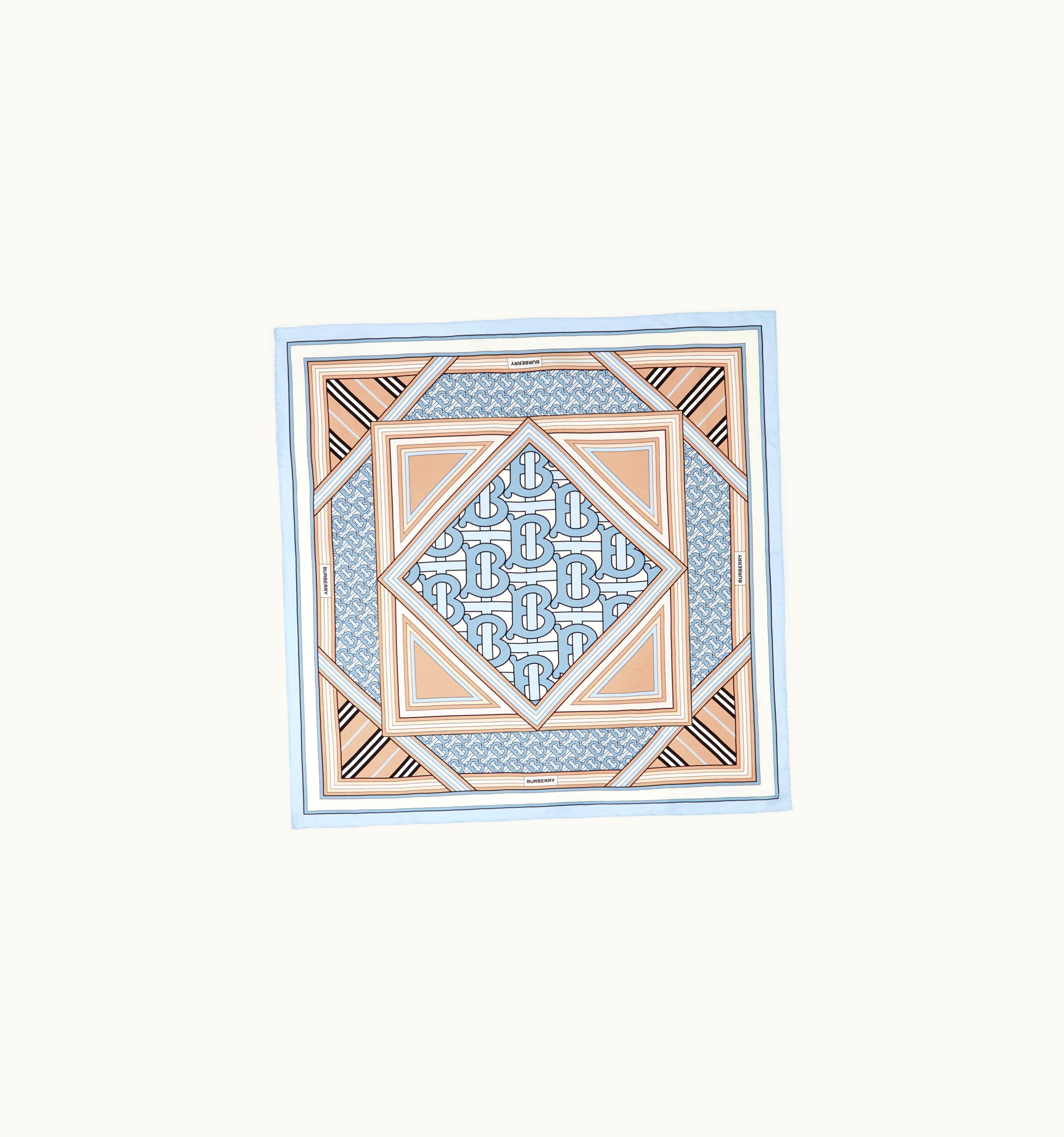 Burberry Burberry Montage Print Silk Square Scarf In Pale Blue/Pistachio UZ0141471