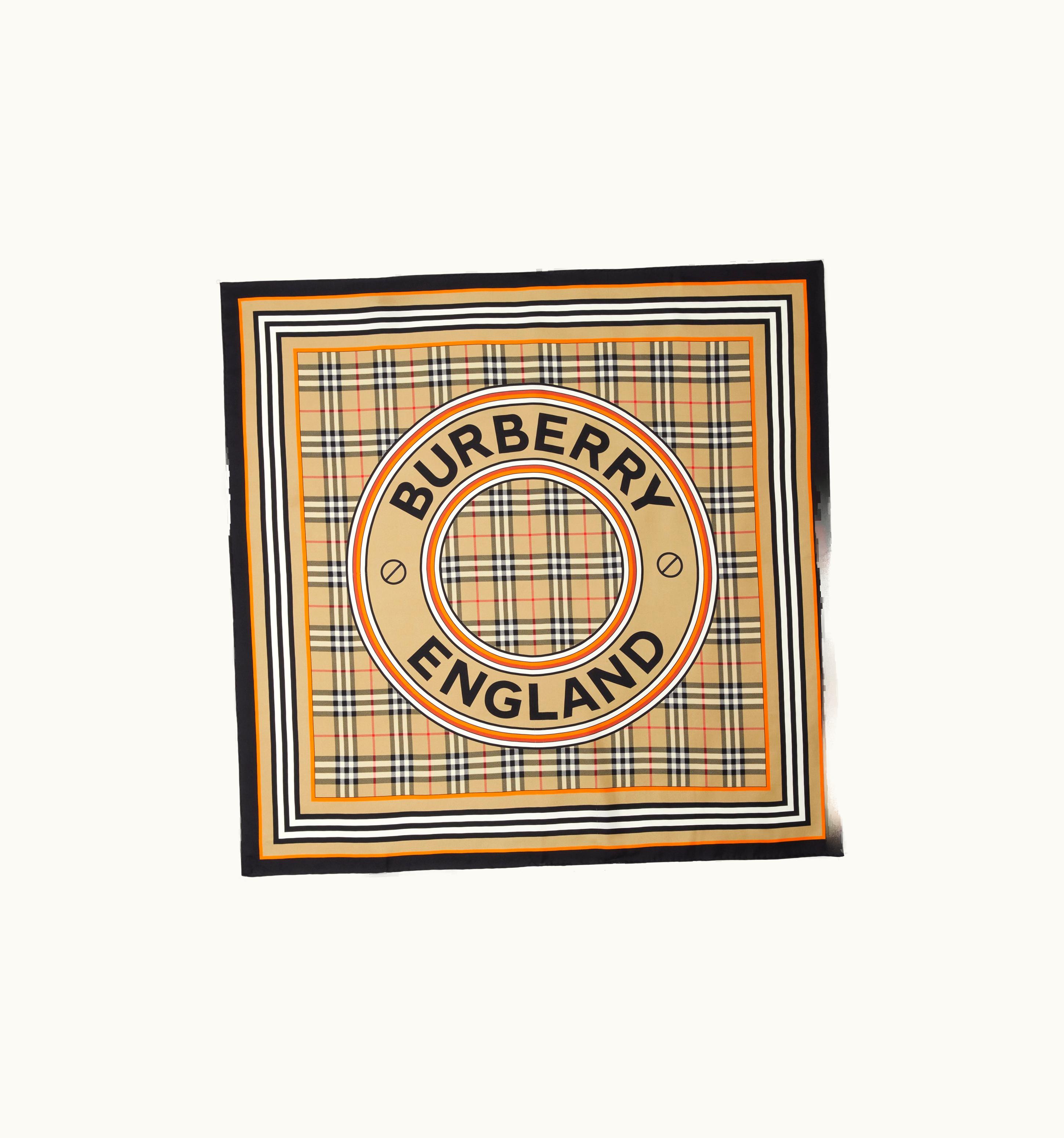 Burberry Burberry Montage Print Silk Square Scarf In Archive Beige UZ0141472