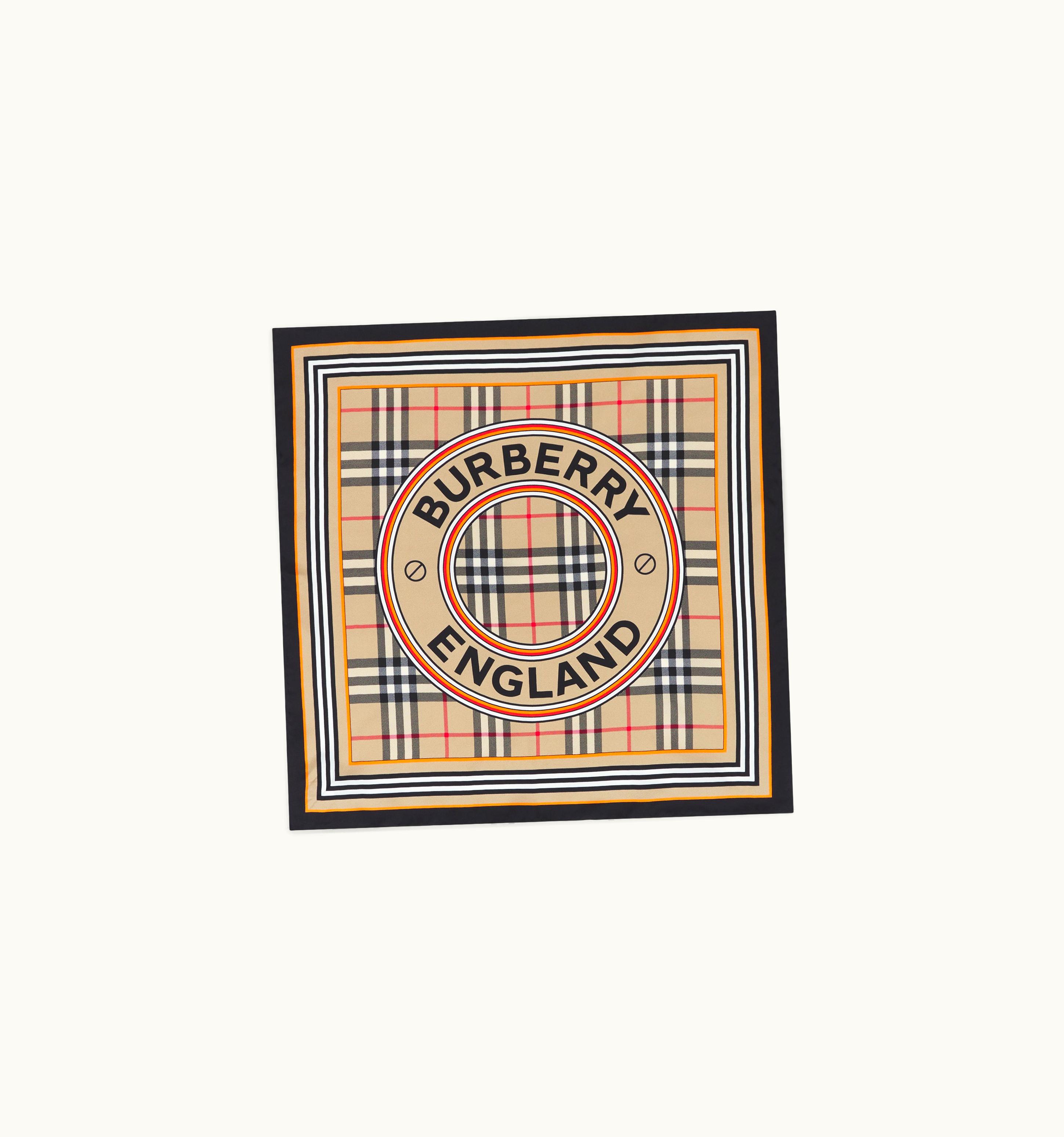 Burberry Burberry Montage Print Silk Small Square Scarf In Archive Beige UZ0141473