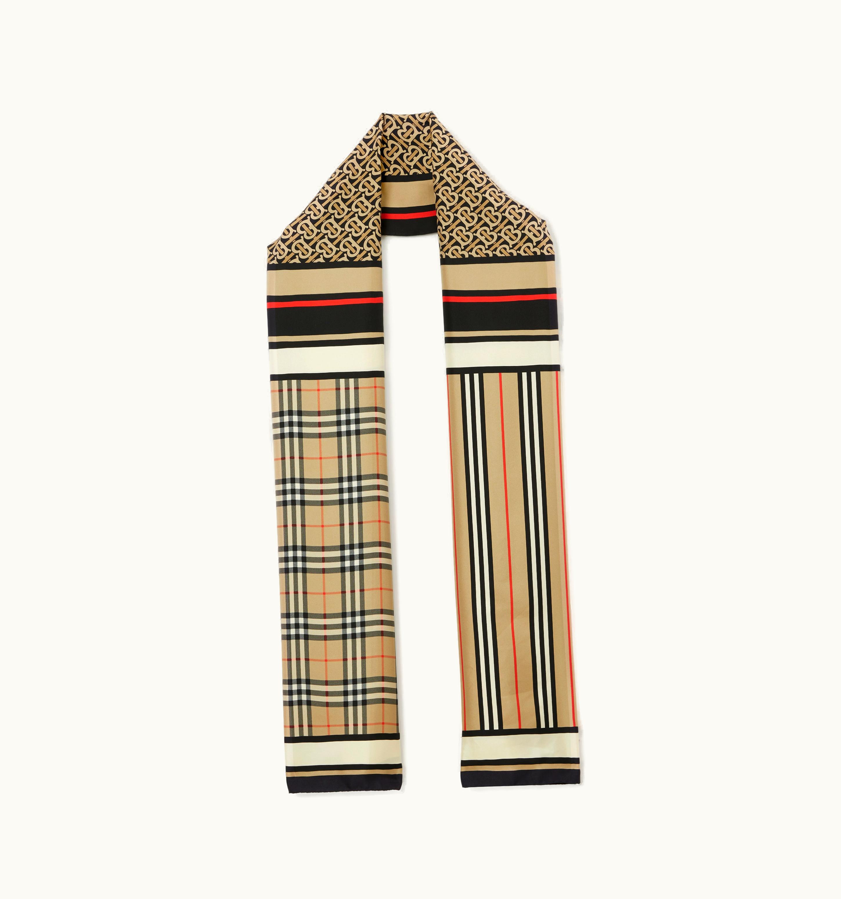 Burberry Burberry Montage Print Silk Scarf In Archive Beige UZ0141474