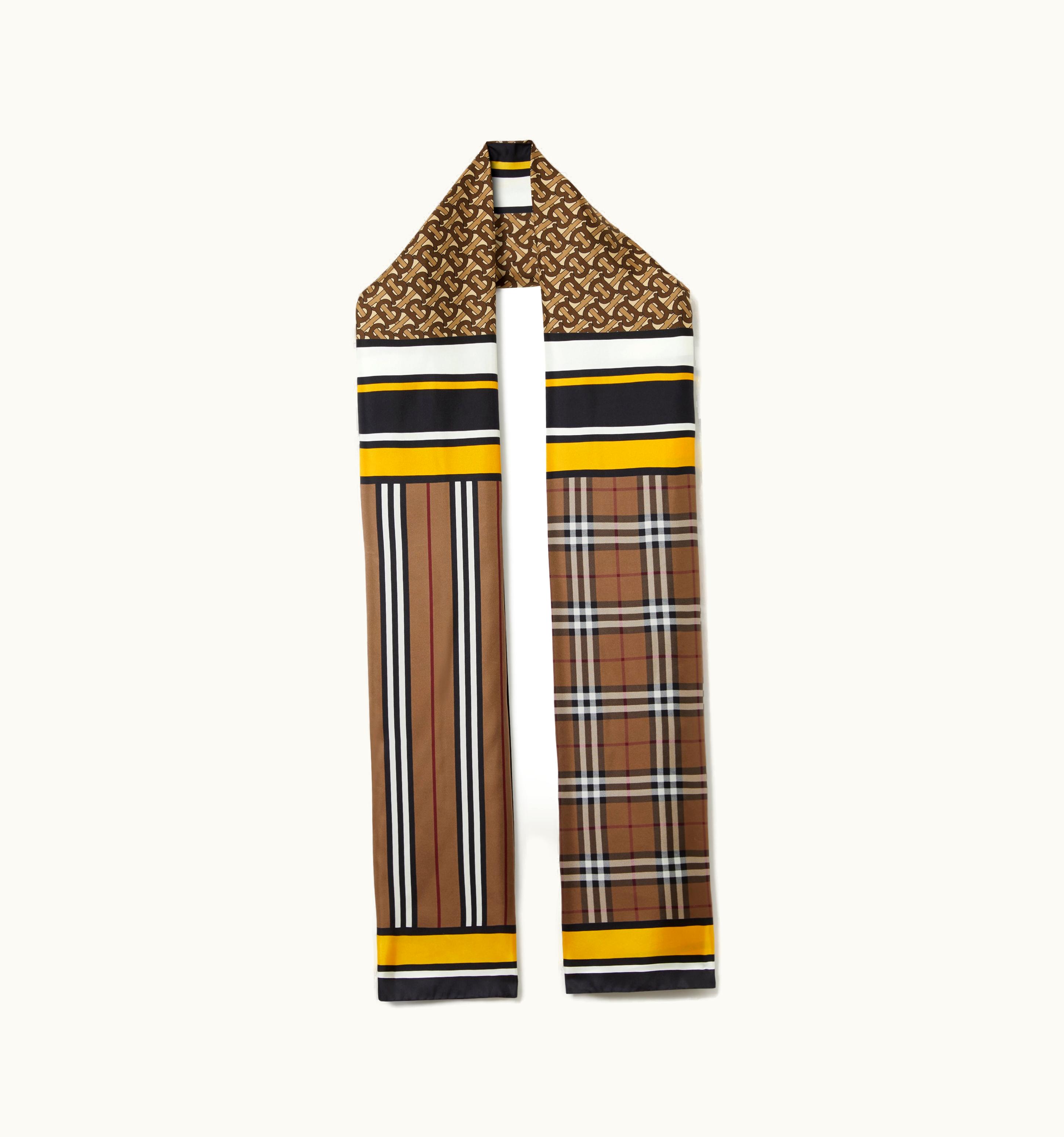 Burberry Burberry Montage Print Silk Scarf In Birch Brown UZ0141475
