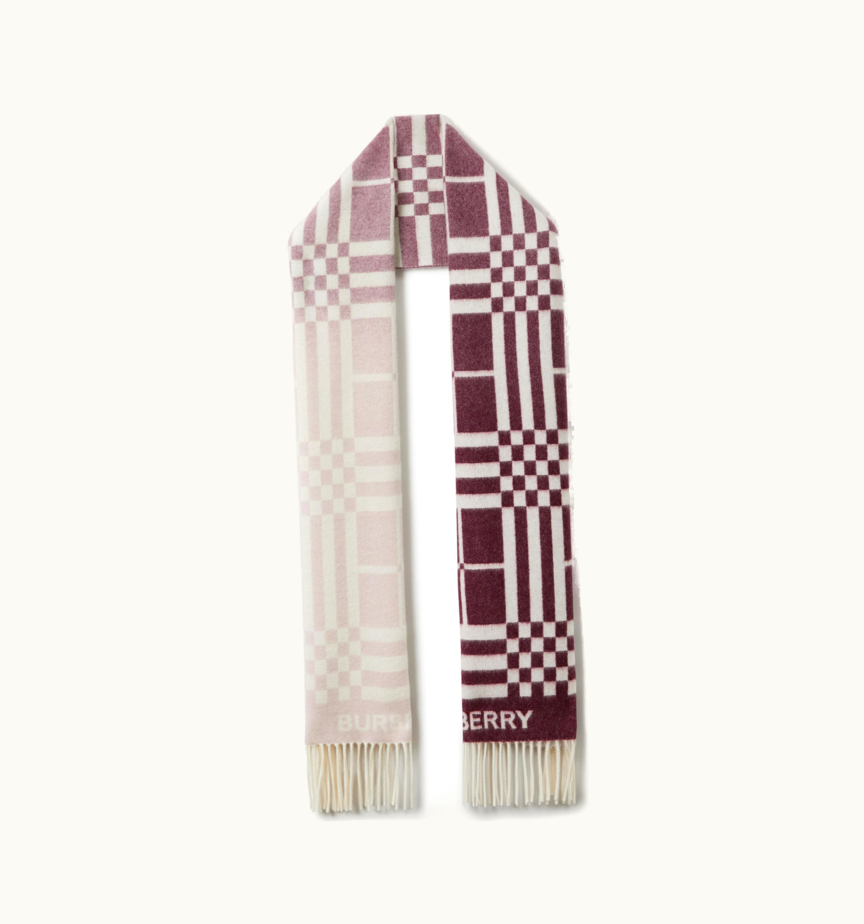 Burberry Burberry Ombré Check Cashmere Jacquard Scarf In Pale Pink UZ0141504