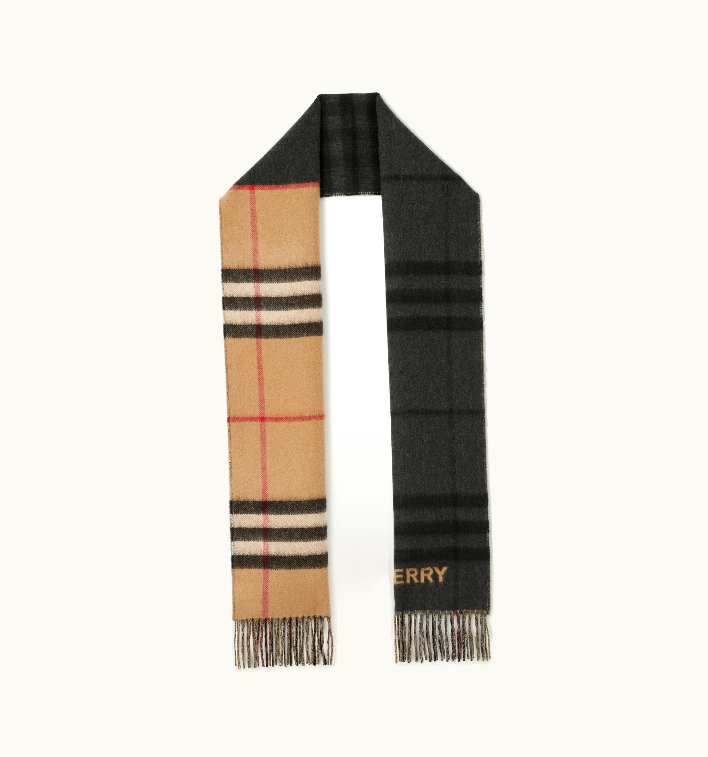 Burberry Burberry Contrast Check Cashmere Scarf In Archive Beige/Black UZ0141529