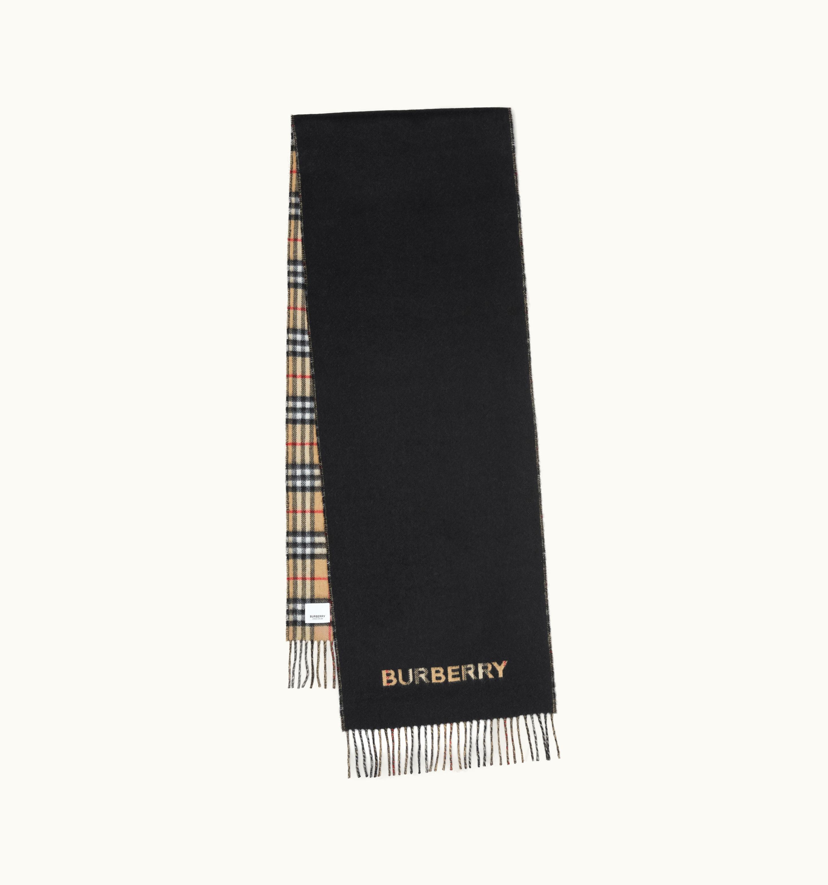 Burberry Burberry Reversible Vintage Check Cashmere Scarf In Archive Beige/Black UZ0141537