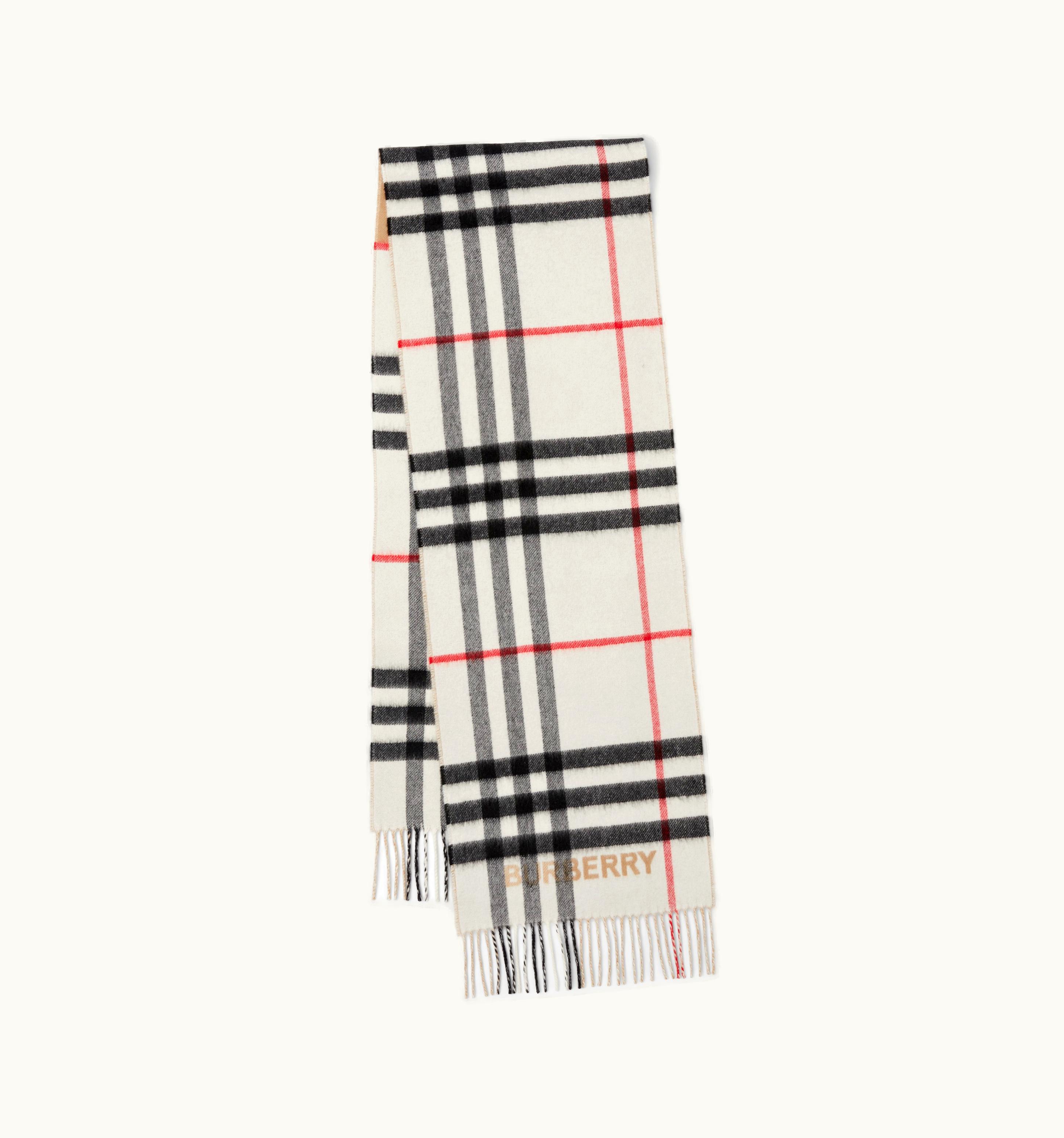 Burberry Burberry Contrast Check Cashmere Scarf In Archive Beige/Natural White UZ0141539