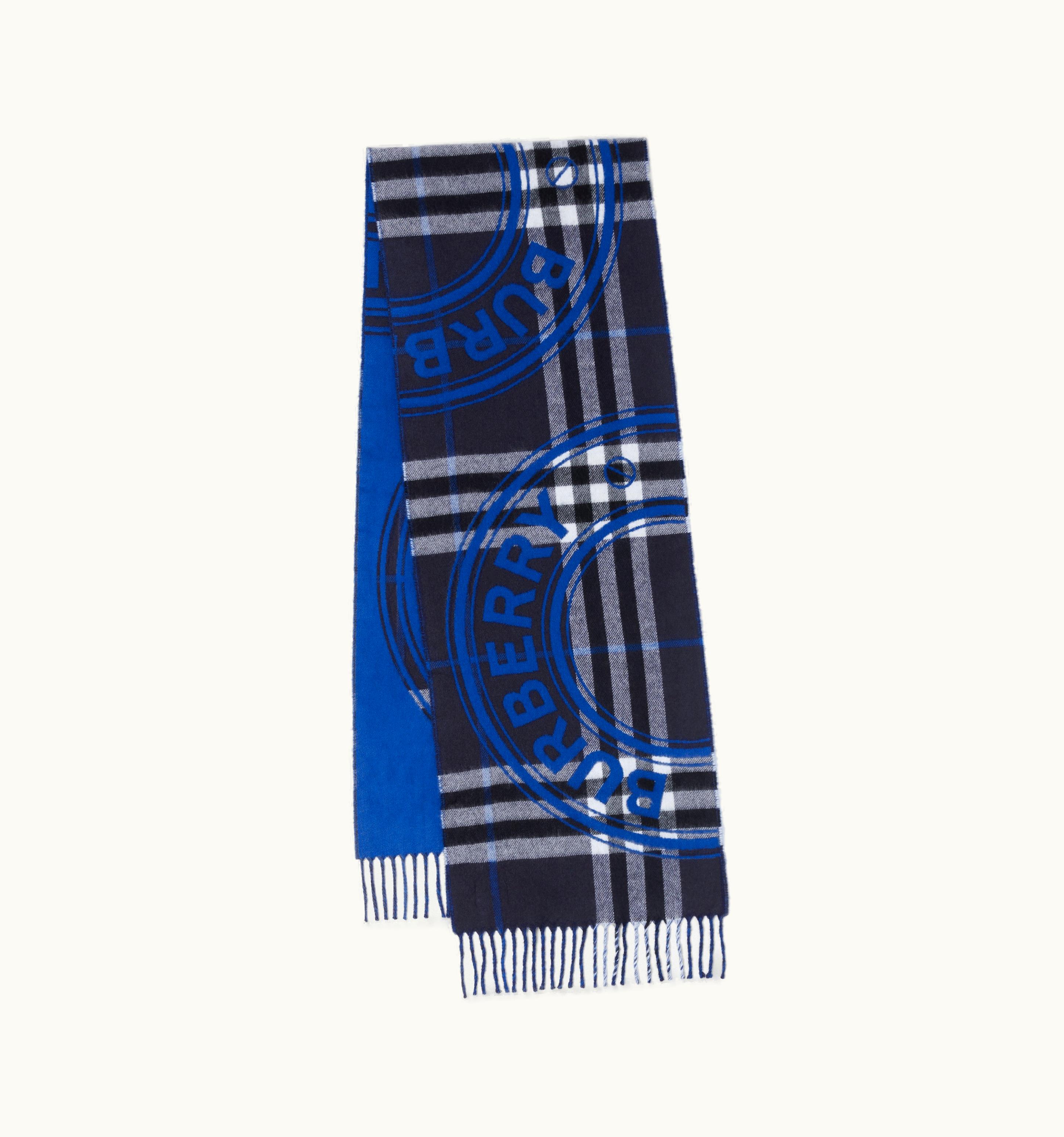 Burberry Burberry Montage Print Cashmere Scarf In Dark Charcoal Blue UZ0141548