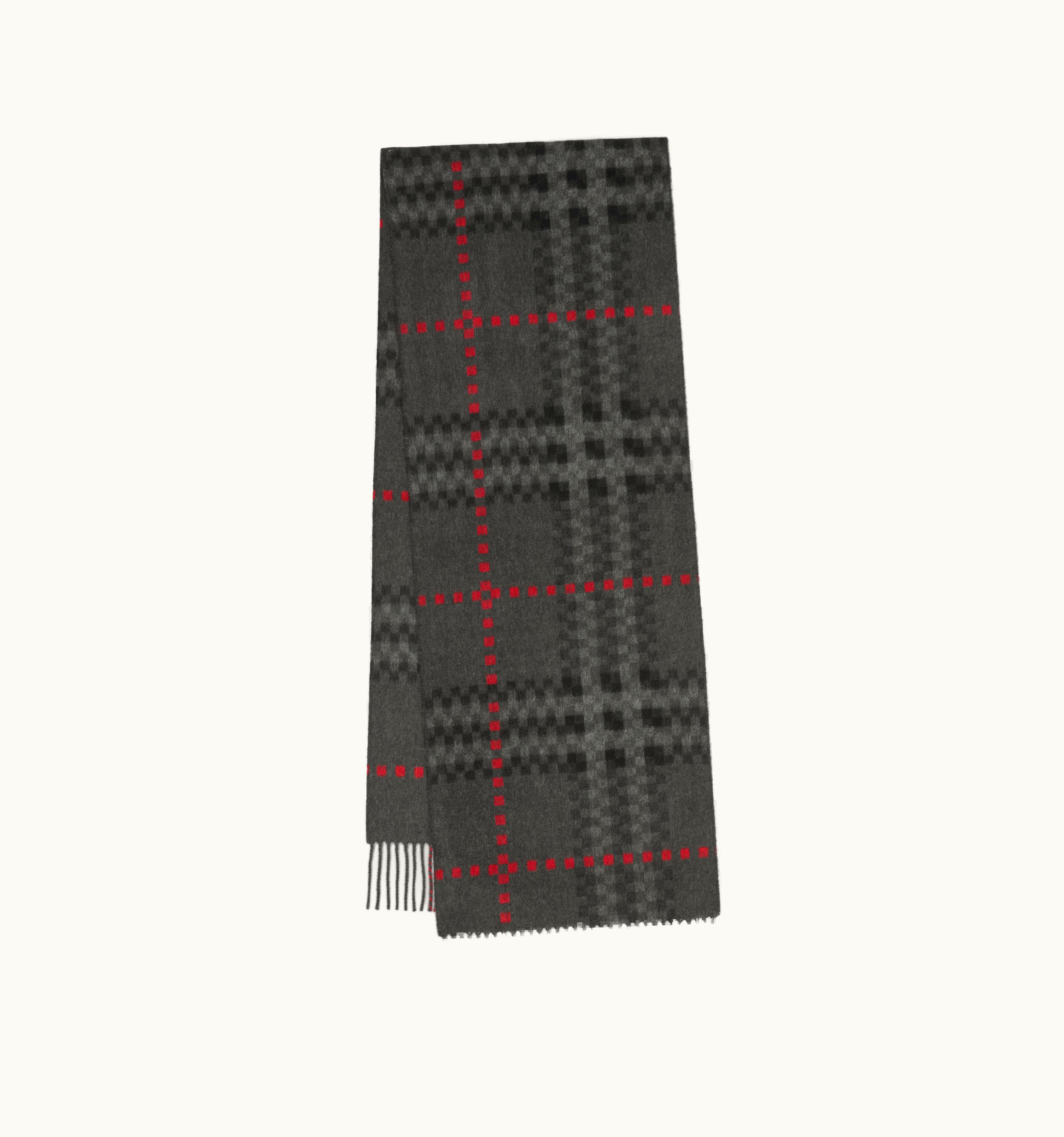 Burberry Burberry Pixel Check Cashmere Scarf In Charcoal UZ0141562