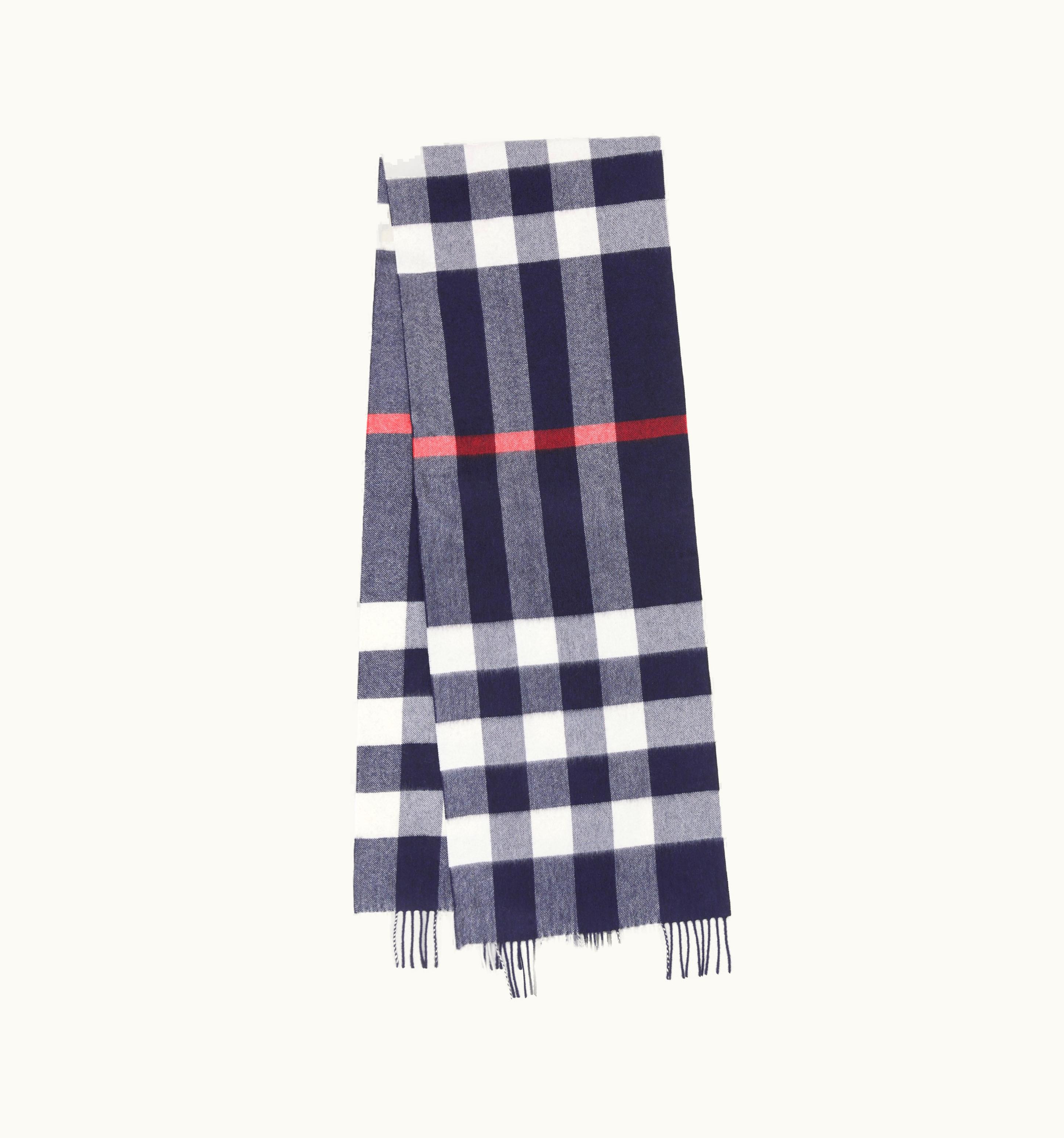 Burberry Burberry Check Cashmere Scarf In Navy UZ0141587