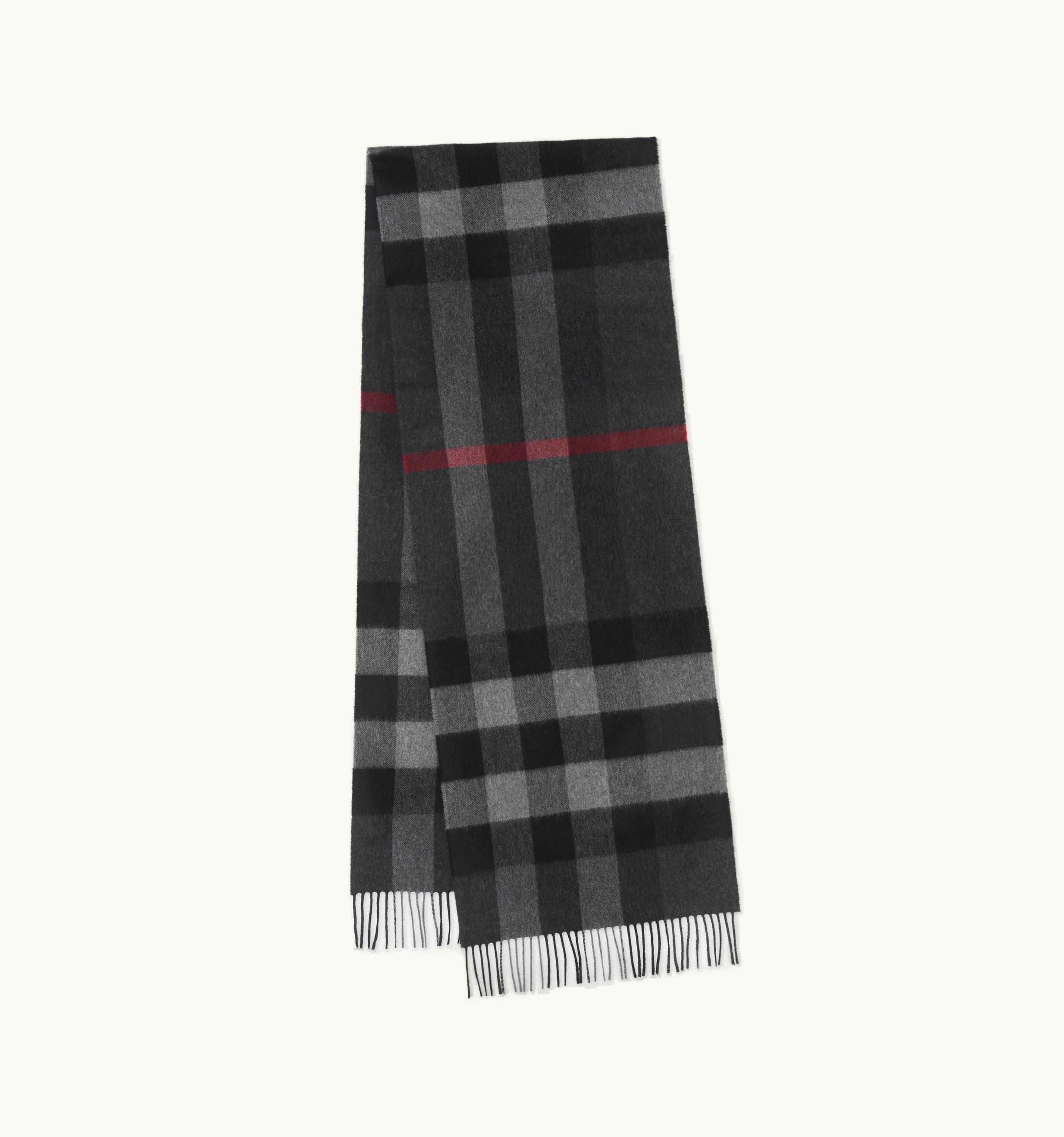 Burberry Burberry Check Cashmere Scarf In Charcoal UZ0141588