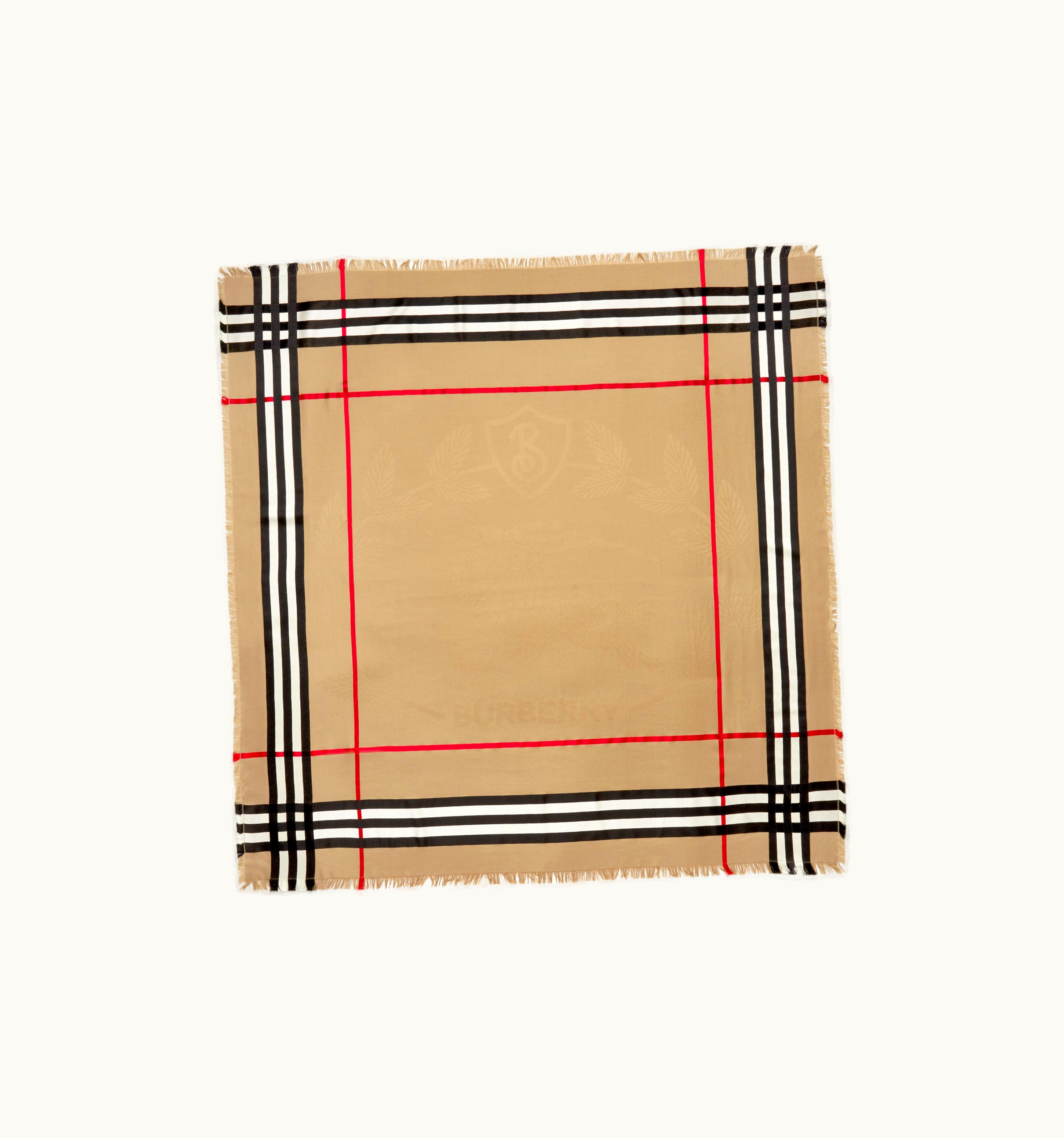 Burberry Burberry Montage Print Silk Wool Large Square Scarf In Archive Beige UZ0141595
