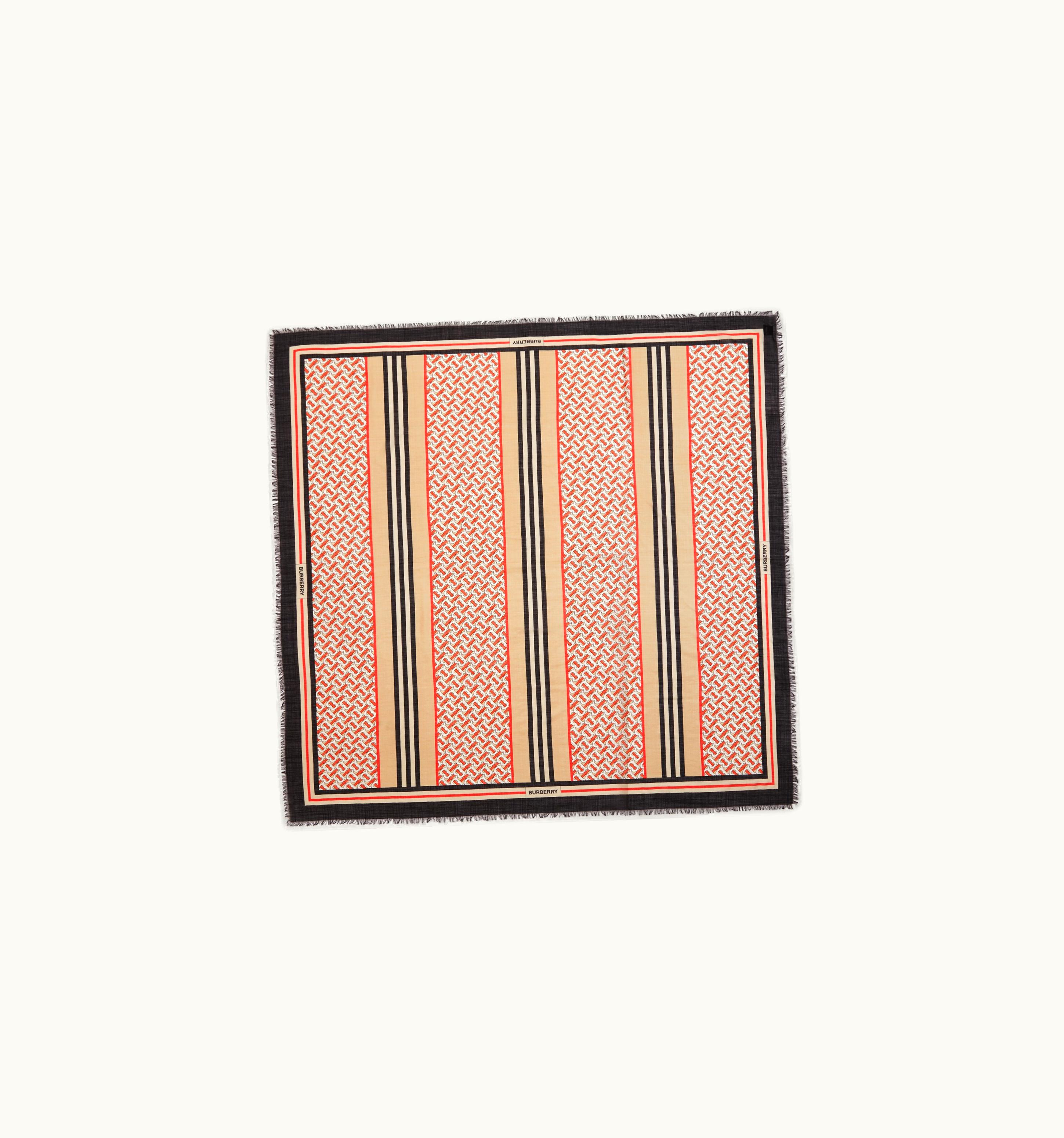 Burberry Burberry Montage Print Wool Silk Large Square Scarf In Vermillion UZ0141617