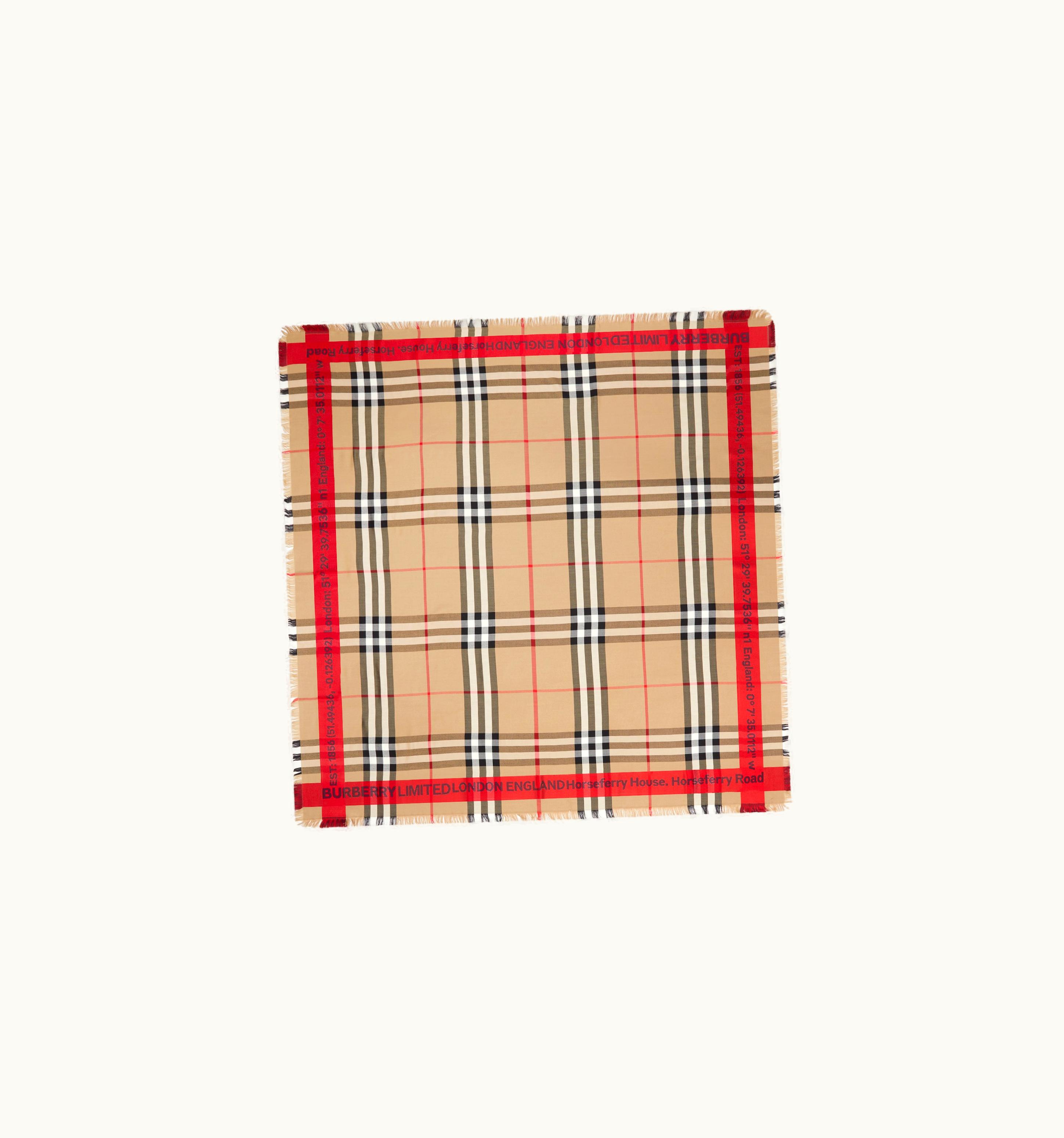 Burberry Burberry Montage Print Silk Wool Scarf In Archive Beige UZ0141619