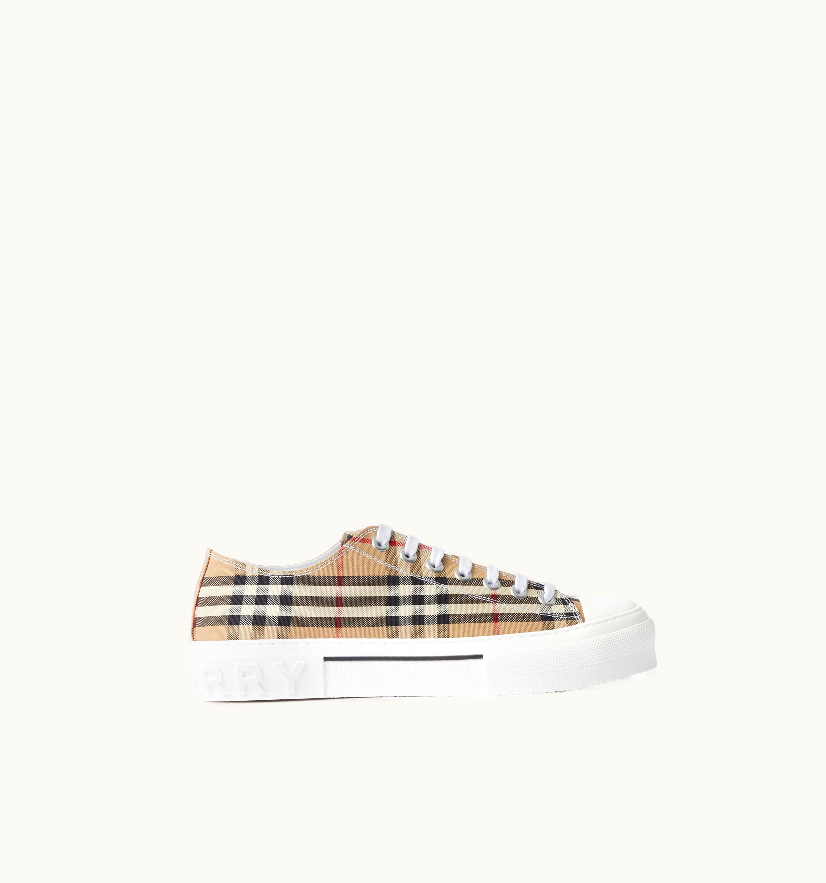 Burberry Vintage Check Cotton Sneakers In Archive Beige UZ0141659