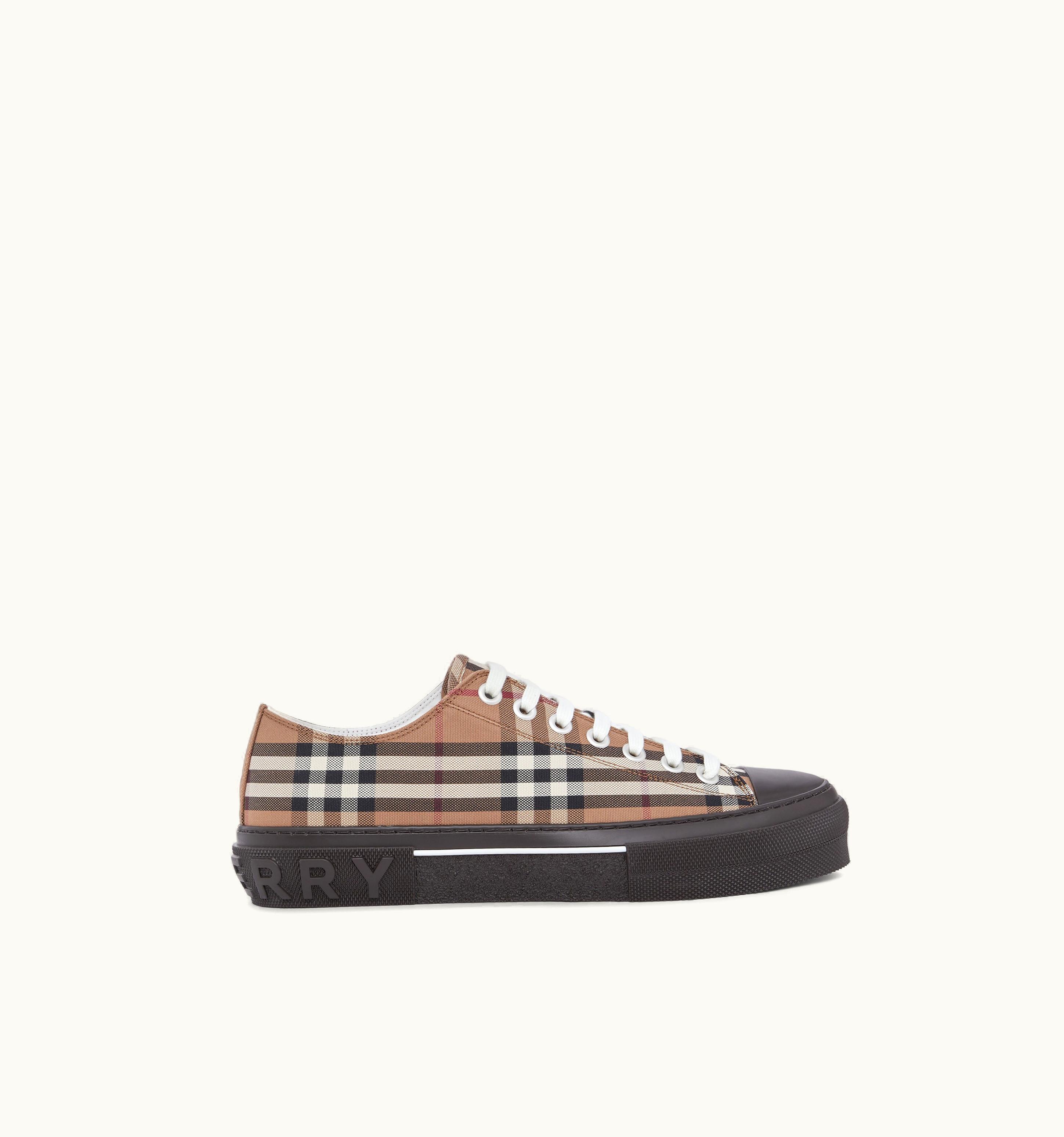 Burberry Vintage Check Cotton Sneakers In Birch Brown - Men