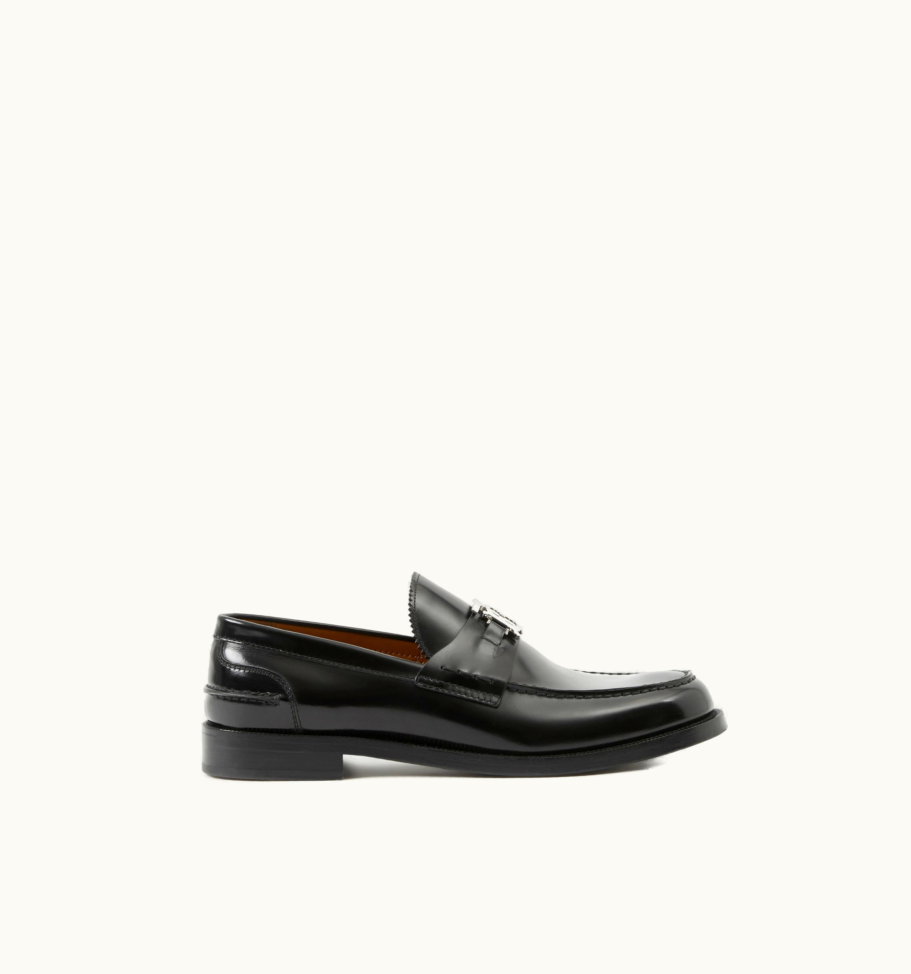 Burberry Monogram Thomas Leather Loafers In Black - Men