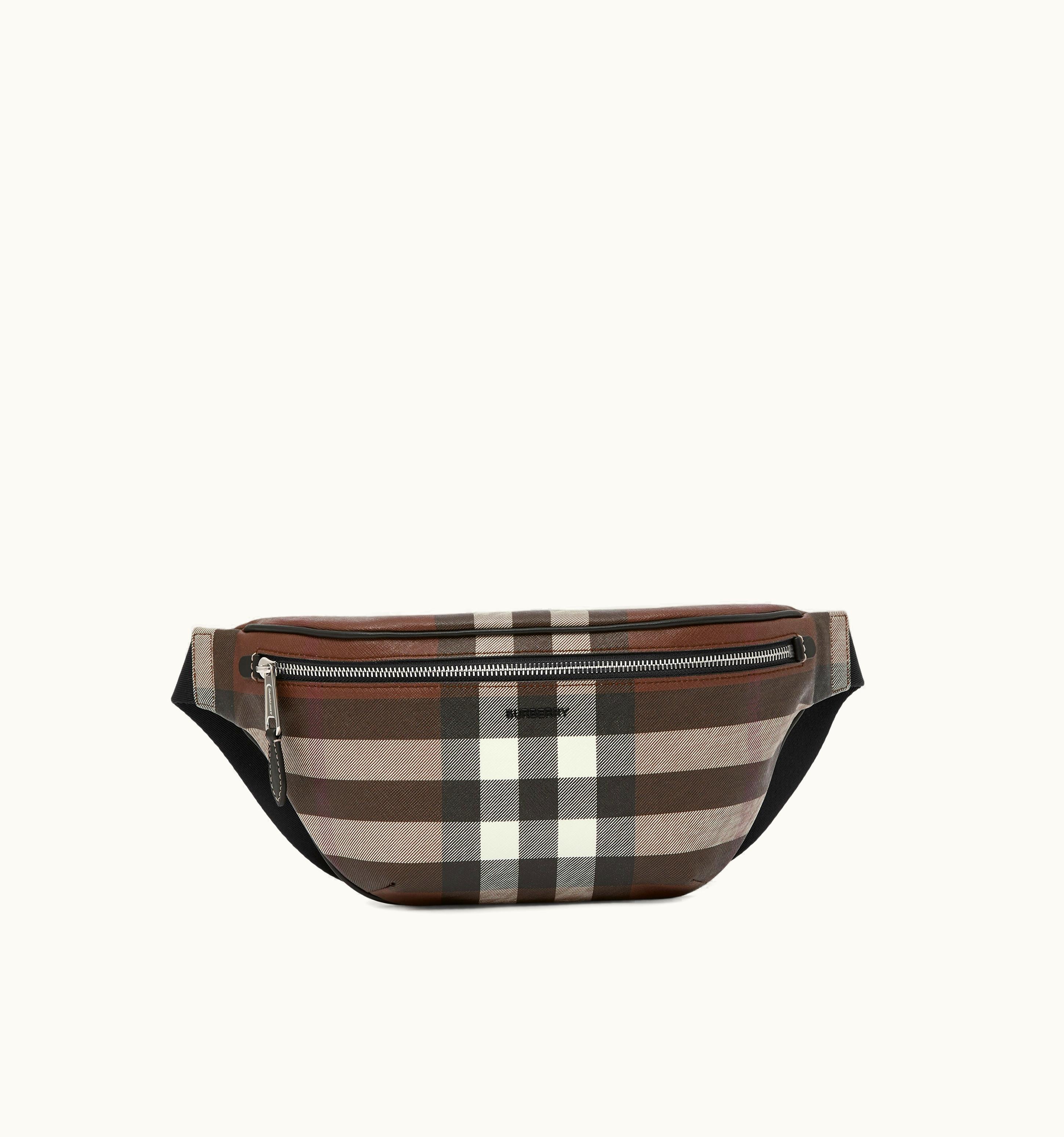 Burberry Check Cason Bum Bag In Dark Birch Brown