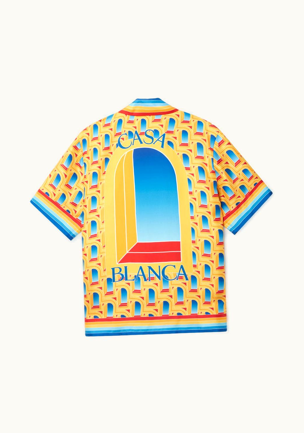 Casablanca L'Arche De Jour Cuban Collar Silk Shirt