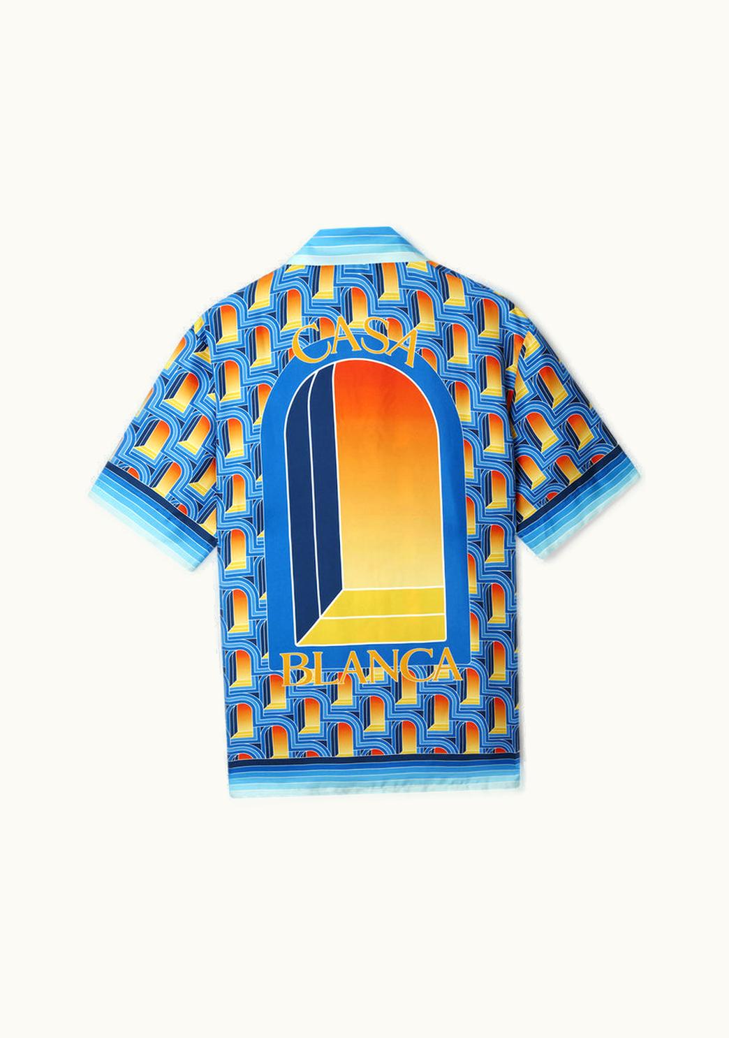 Casablanca Casablanca L'Arche De Nuit Cuban Collar Silk Shirt