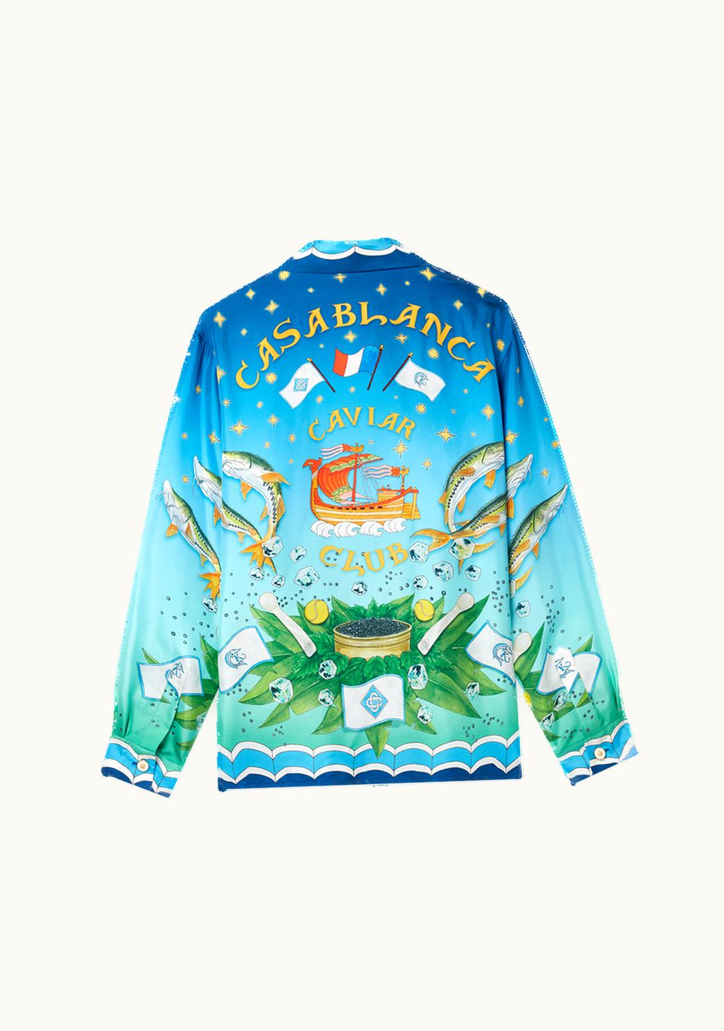 Casablanca Casablanca Caviar Club Cuban Collar Silk Shirt