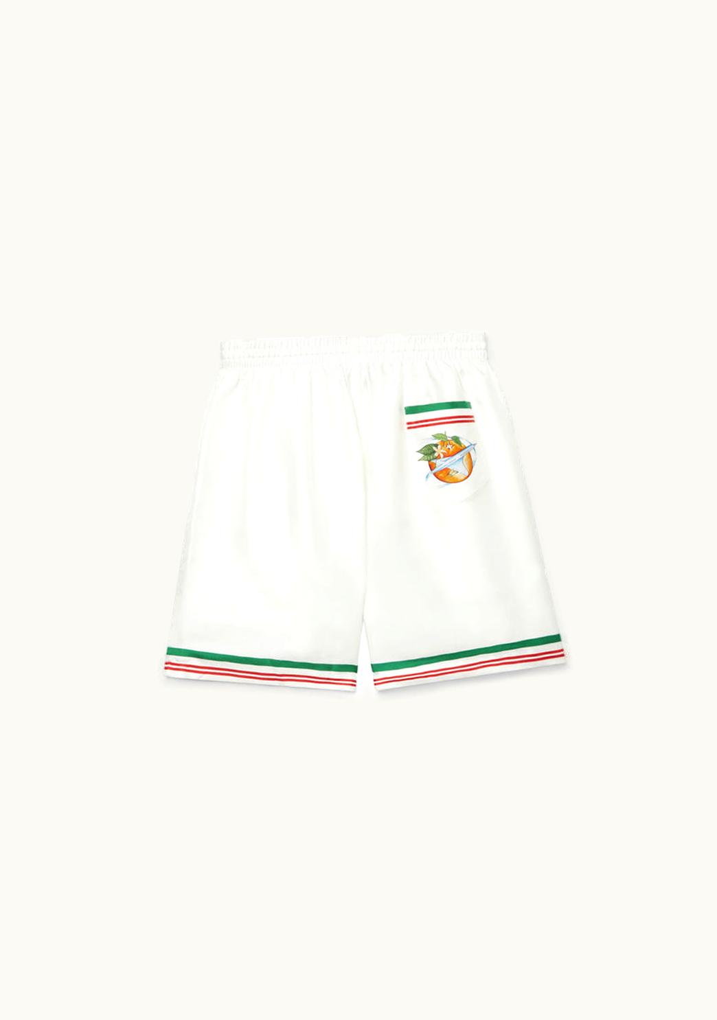 Casablanca Casablanca Orbite Autour De L'Orange Silk Shorts