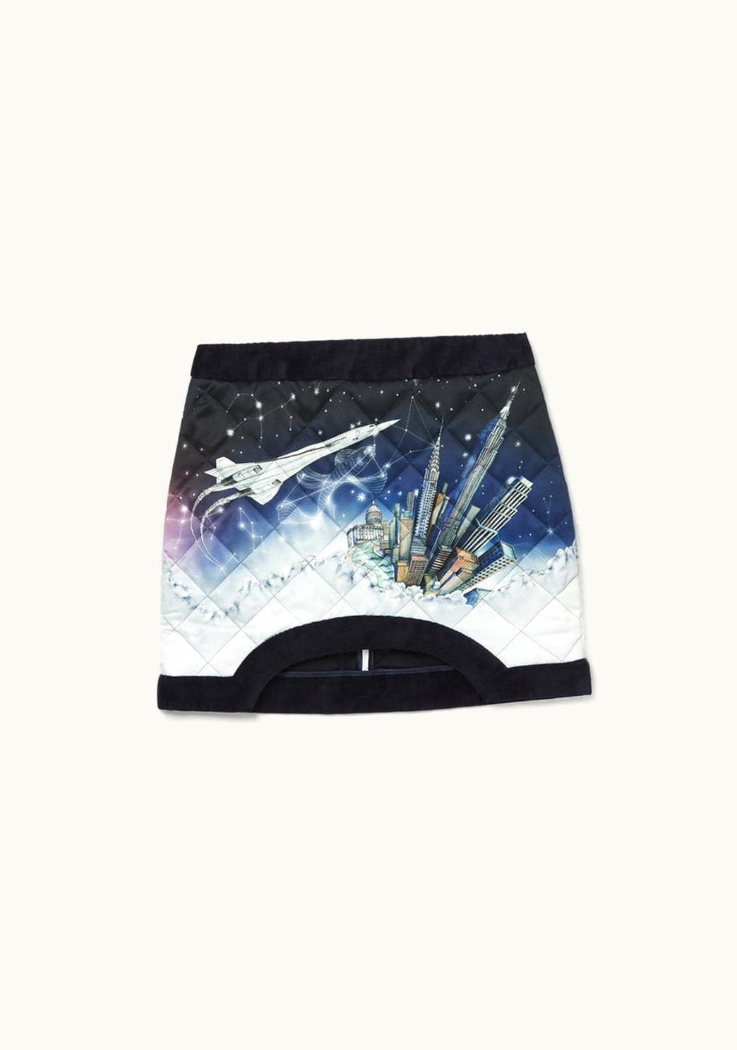 Casablanca Casablanca Vol De Nuit Quilted Curved Hem Mini Skirt