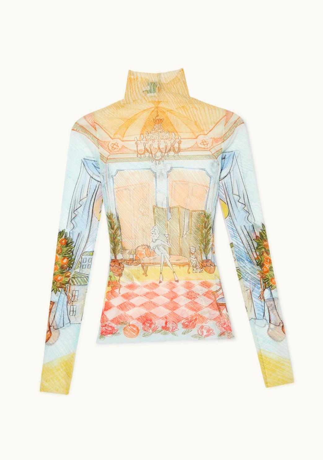 Casablanca Casablanca L'Appartement De Reve Printed Mesh Top