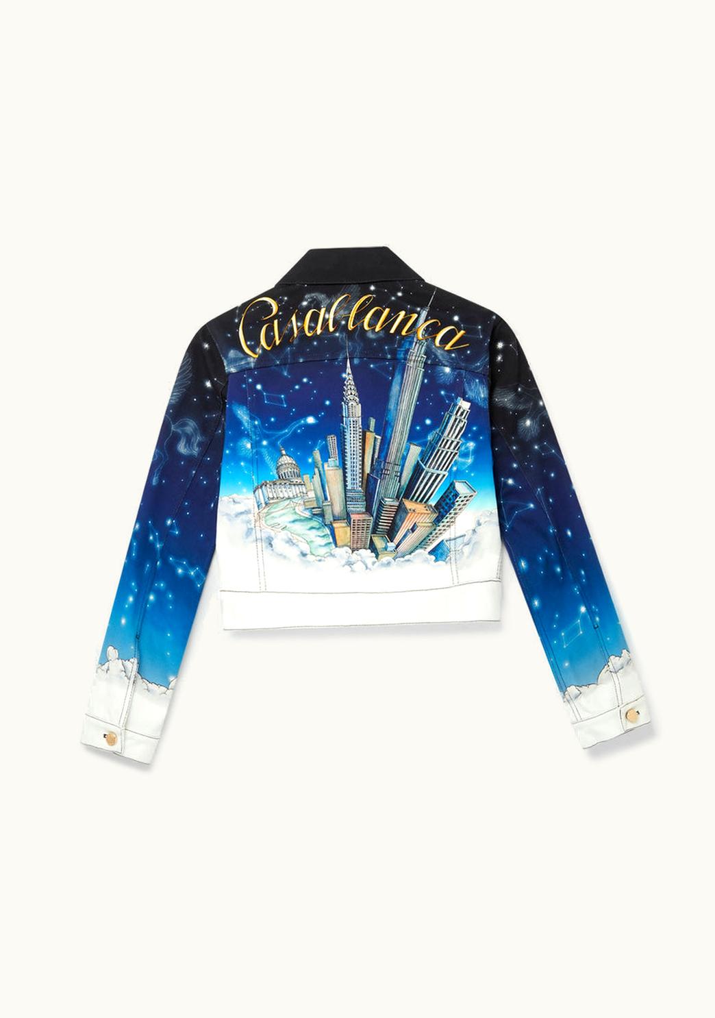 Casablanca Casablanca Vol Au Nuit Classic Printed Denim Jacket