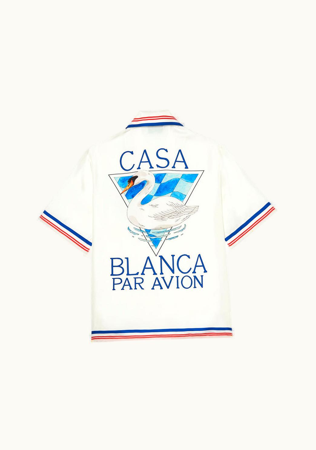 Casablanca Casablanca Par Avion Cuban Collar Silk Shirt