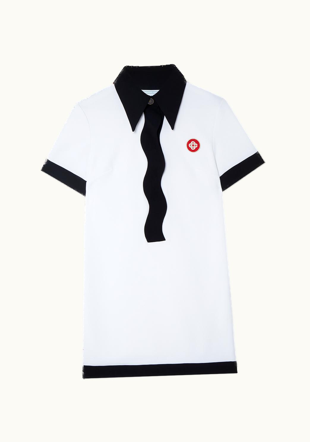 Casablanca Casablanca Black & White Wave Polo Dress