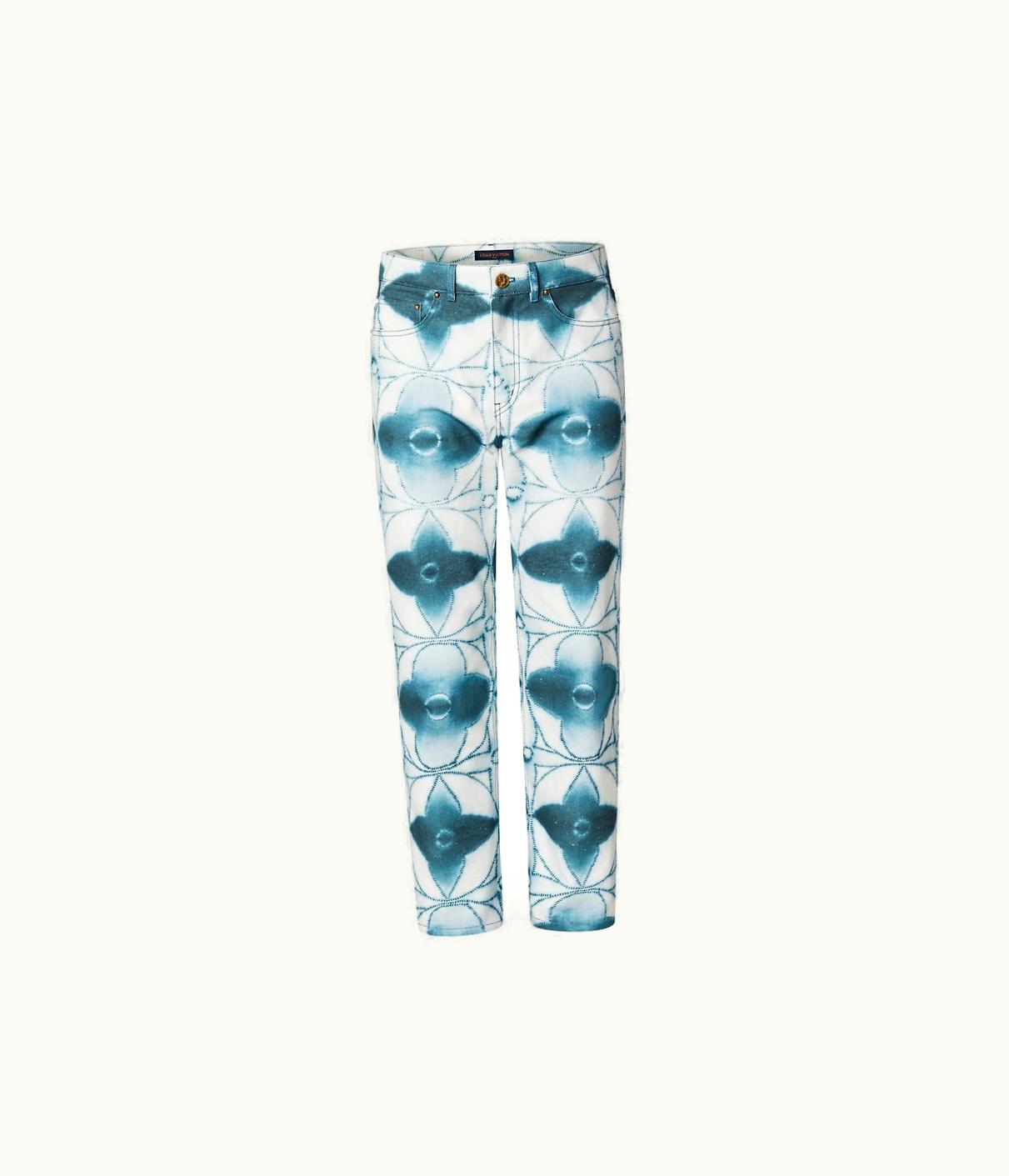 Louis Vuitton Louis Vuitton Monogram Shibori Printed Denim Regular Trousers