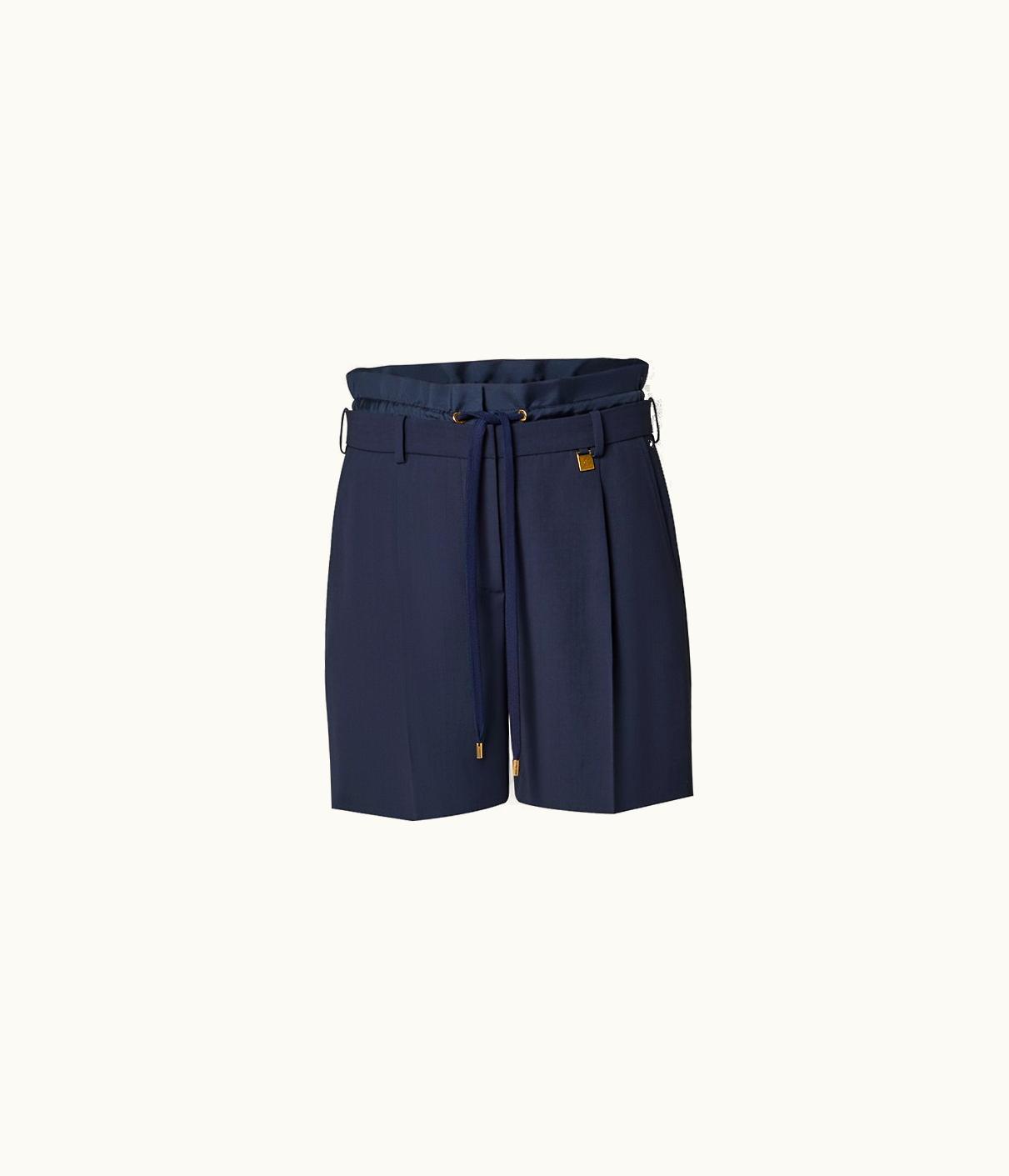 Louis Vuitton Louis Vuitton Wool Twill Trompe L'Oeil Paperbag Shorts