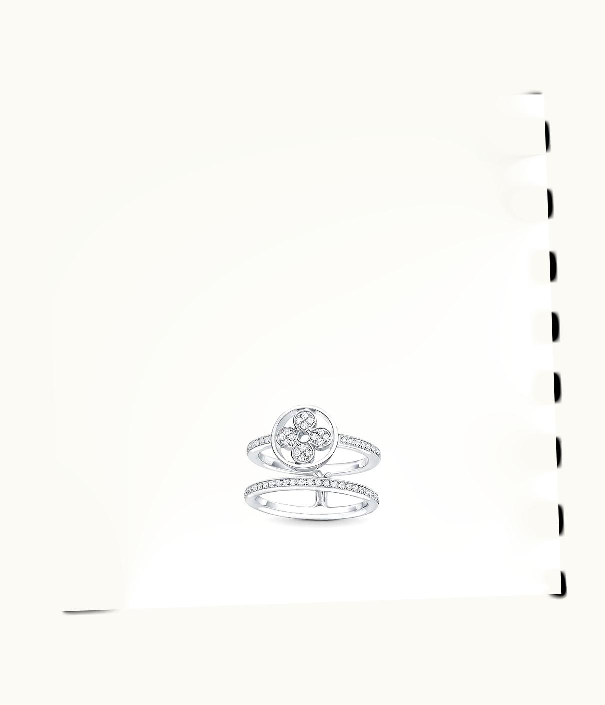 Louis Vuitton Louis Vuitton Idylle Blossom Two-Row Ring, White Gold And Diamonds