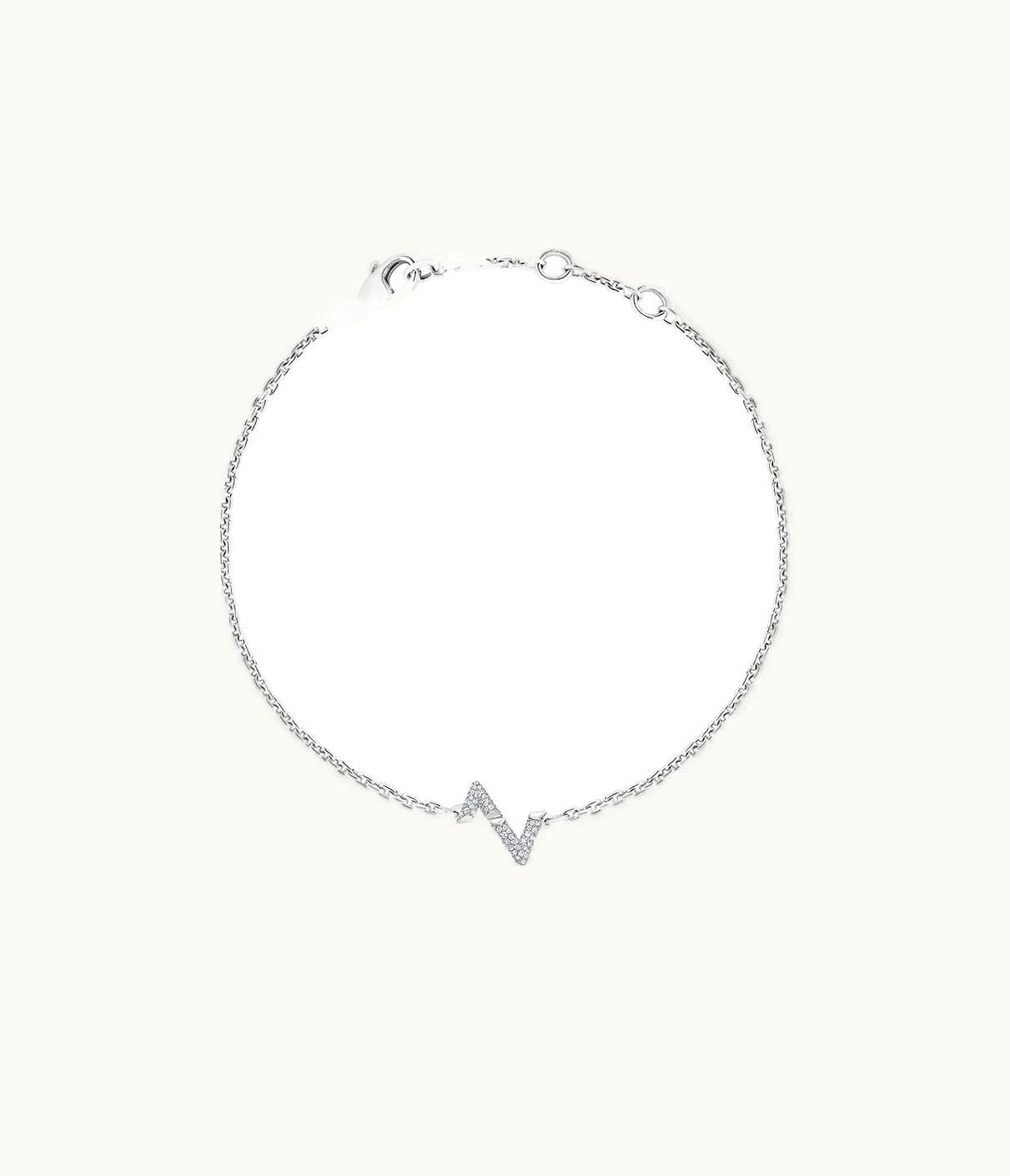 Louis Vuitton Louis Vuitton LV Volt Upside Down Chain Bracelet, White Gold And Diamonds