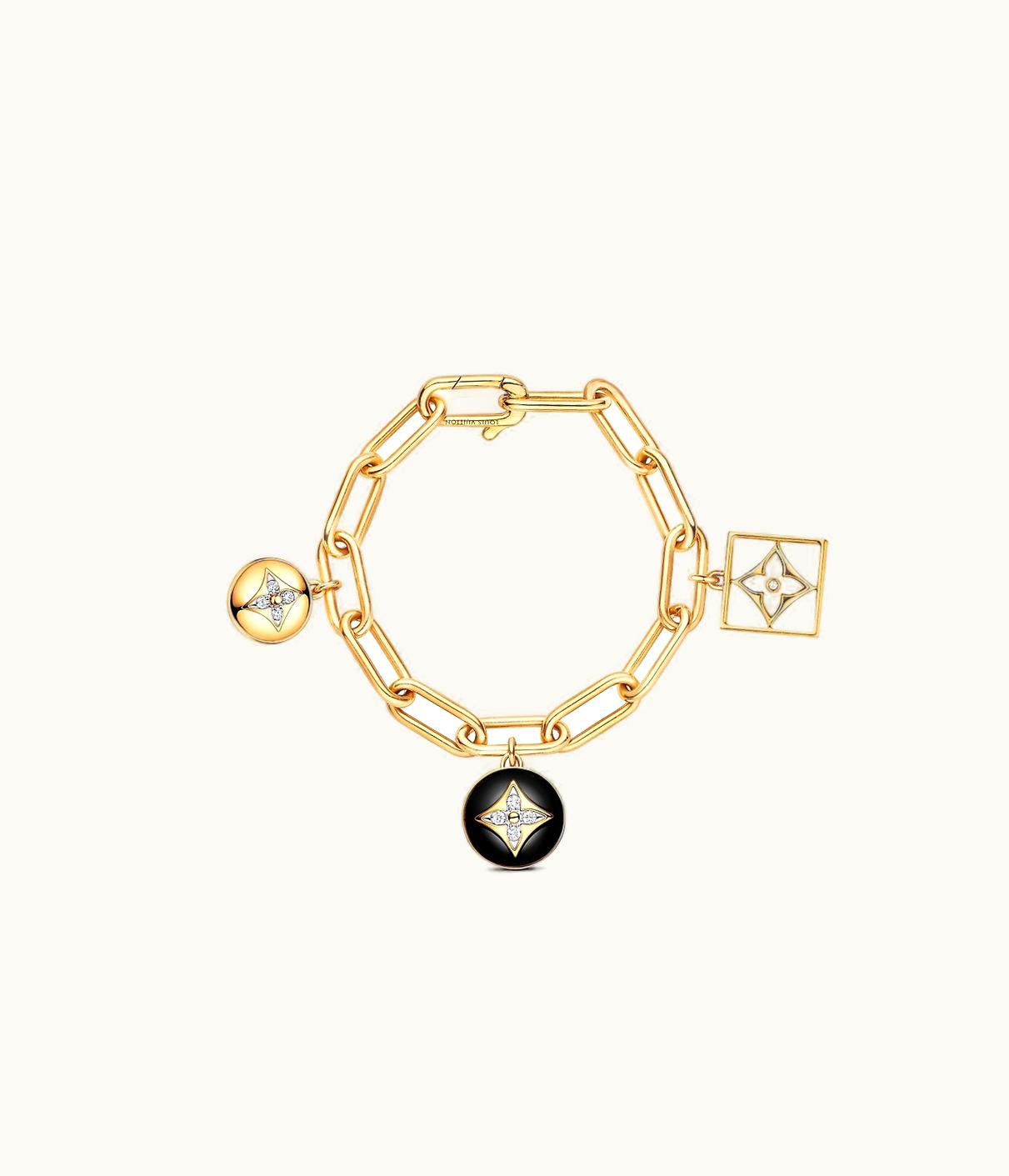 Louis Vuitton Louis Vuitton B Blossom Bracelet, Yellow Gold, White Gold, Onyx, White Mother-Of-Pearl And Diamonds