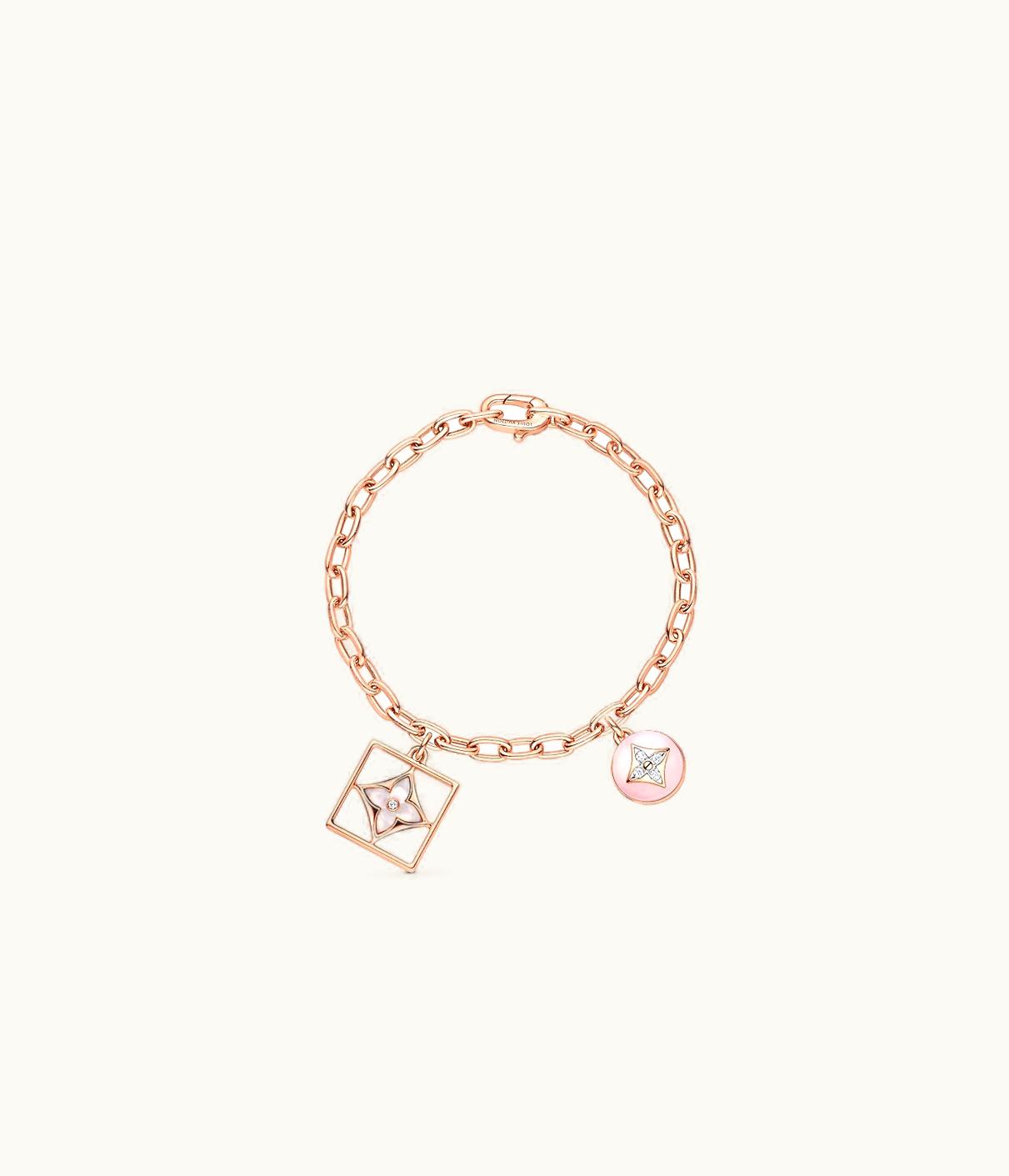 Louis Vuitton Louis Vuitton B Blossom Bracelet, Pink Gold, White Gold, Pink Opal, White Mother-Of-Pearl And Diamonds