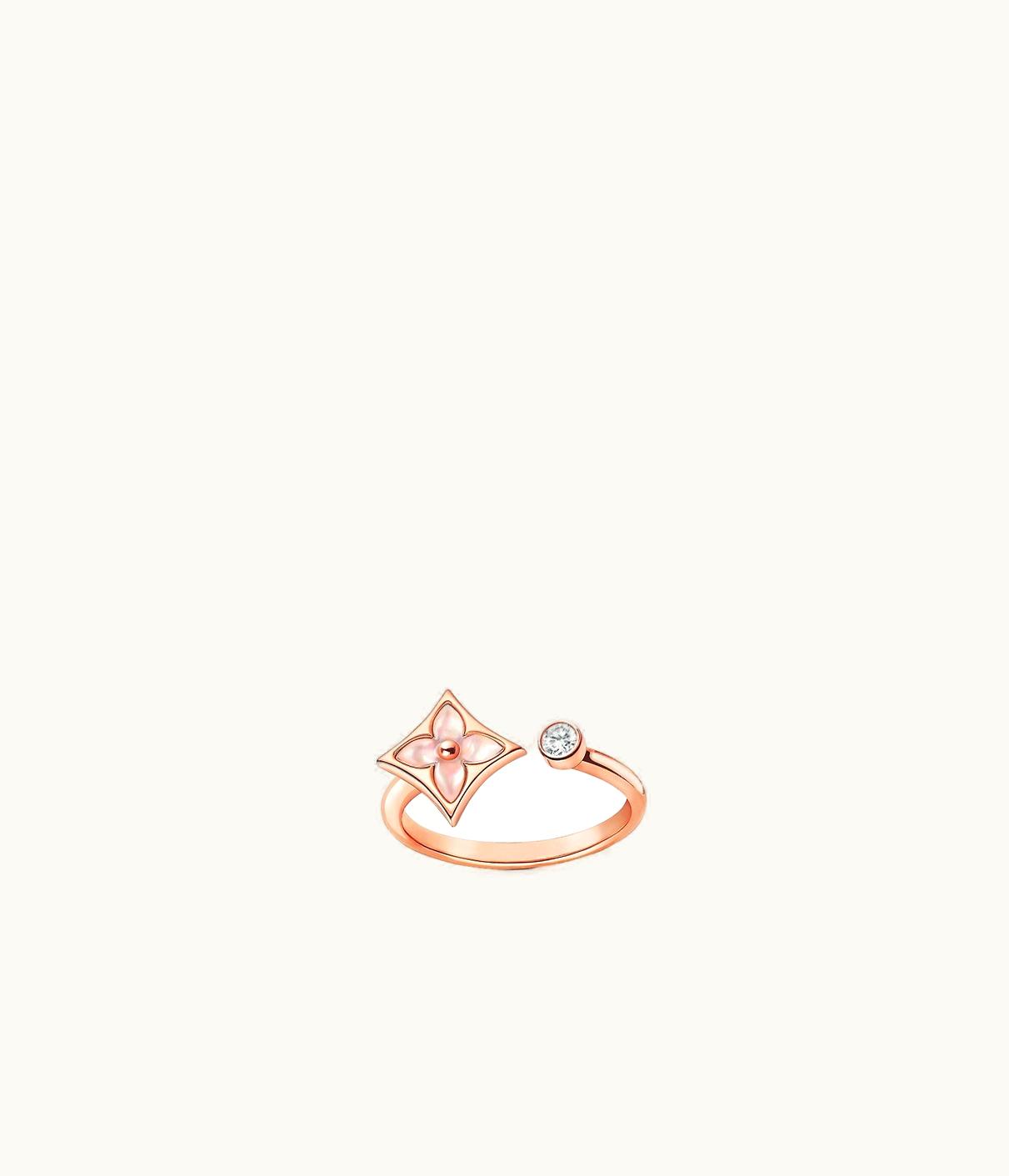 Louis Vuitton Louis Vuitton Colour Blossom Mini Star Ring, Pink Gold, Pink Mother-Of-Pearl And Diamond - 18K Pink Gold Pink Mother-Of-Pearl Diamond Ring