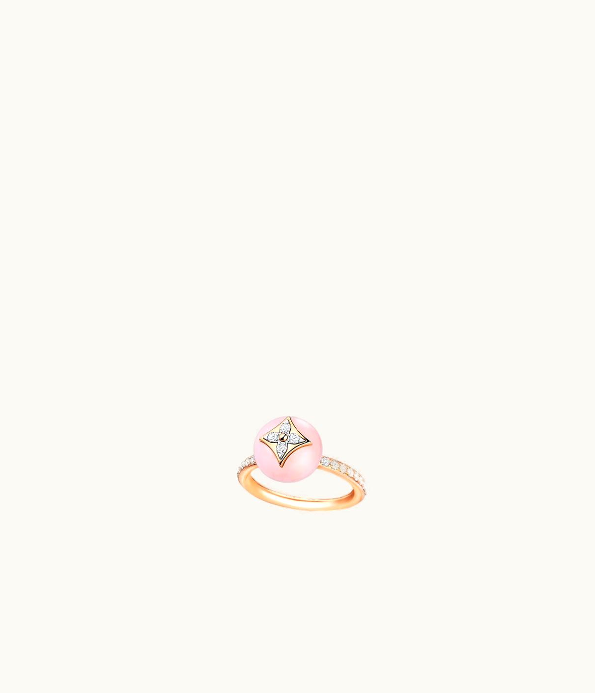 Louis Vuitton Louis Vuitton B Blossom Ring, Pink Gold, White Gold, Pink Opal And Diamond Paved